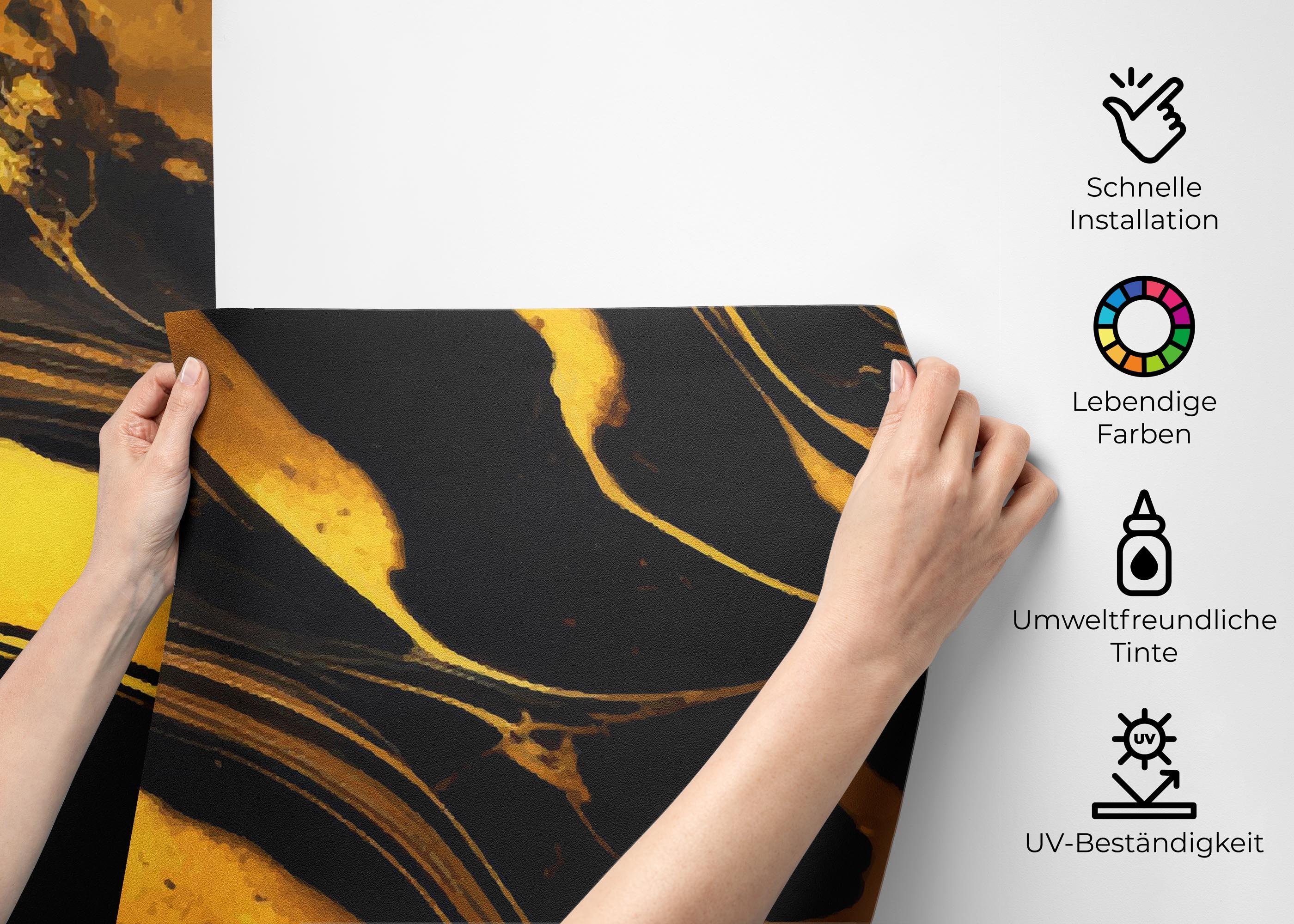 Fototapete Black Gold Marble mockup 2