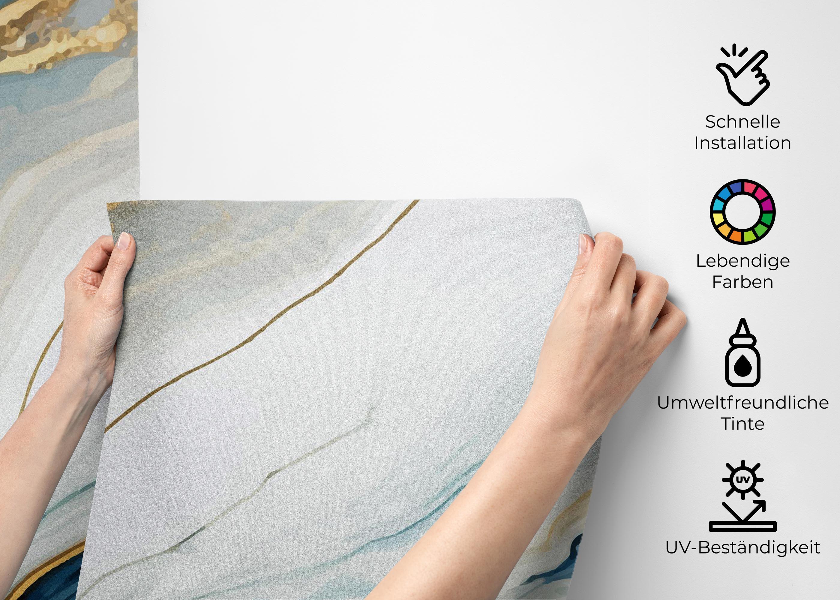 Fototapete Blue Stone Marble mockup 2