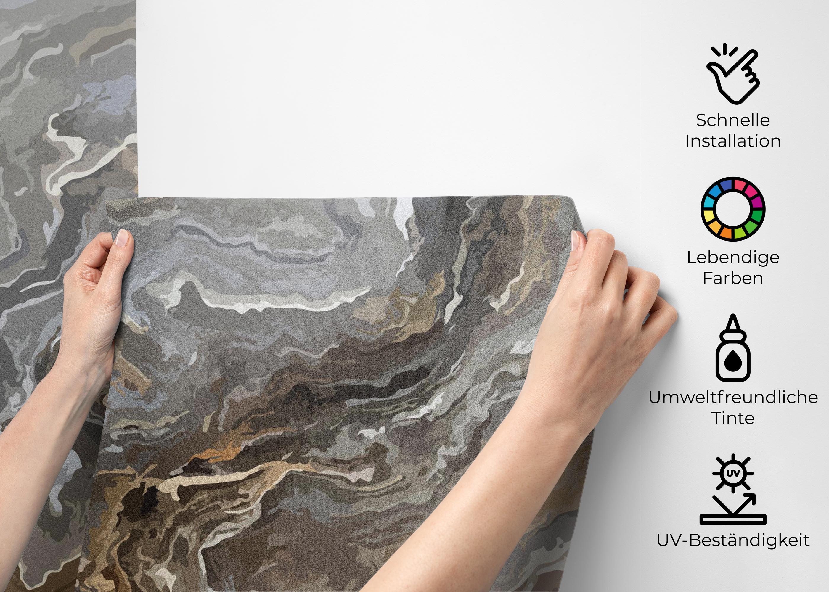 Fototapete Cream Marble Wave mockup 2
