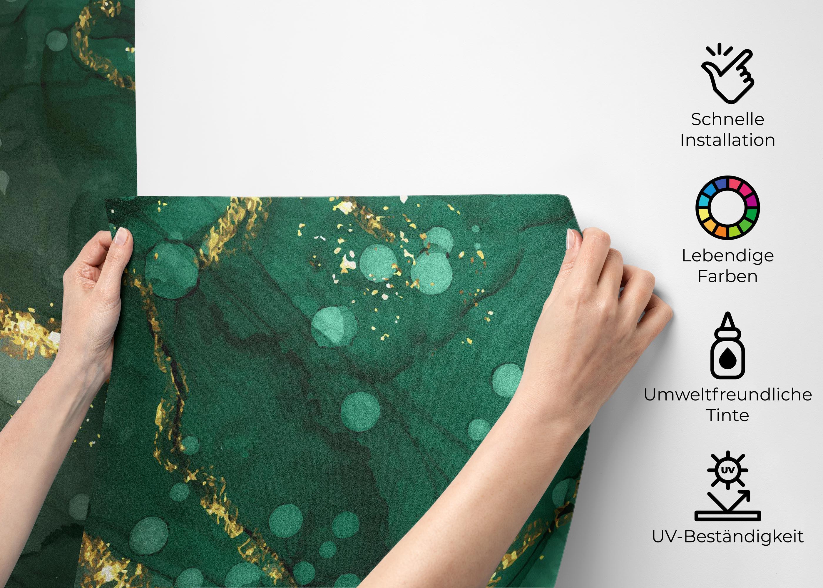 Fototapete Green Circle Marble mockup 2