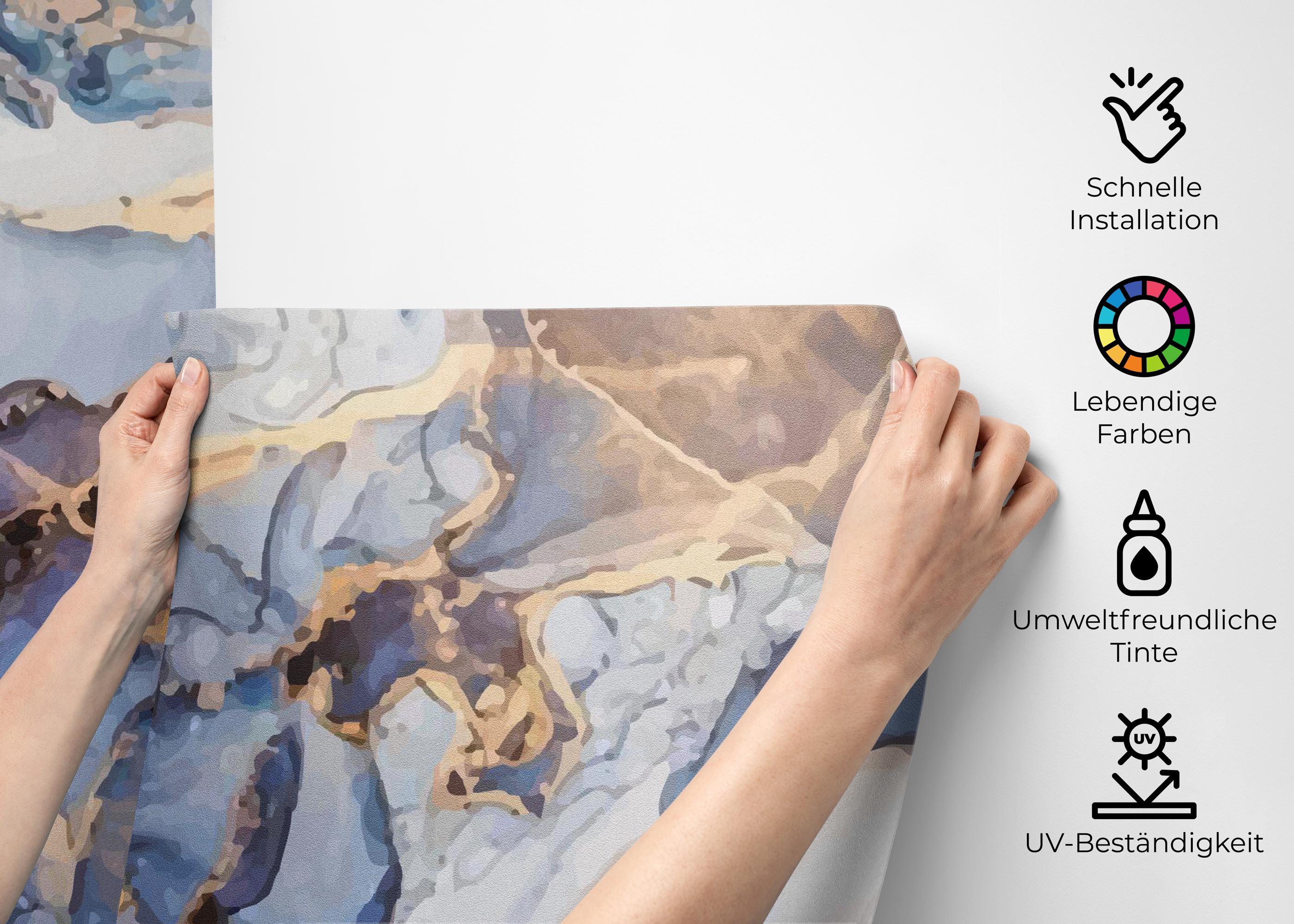 Fototapete Pastel Blue Marble mockup 2