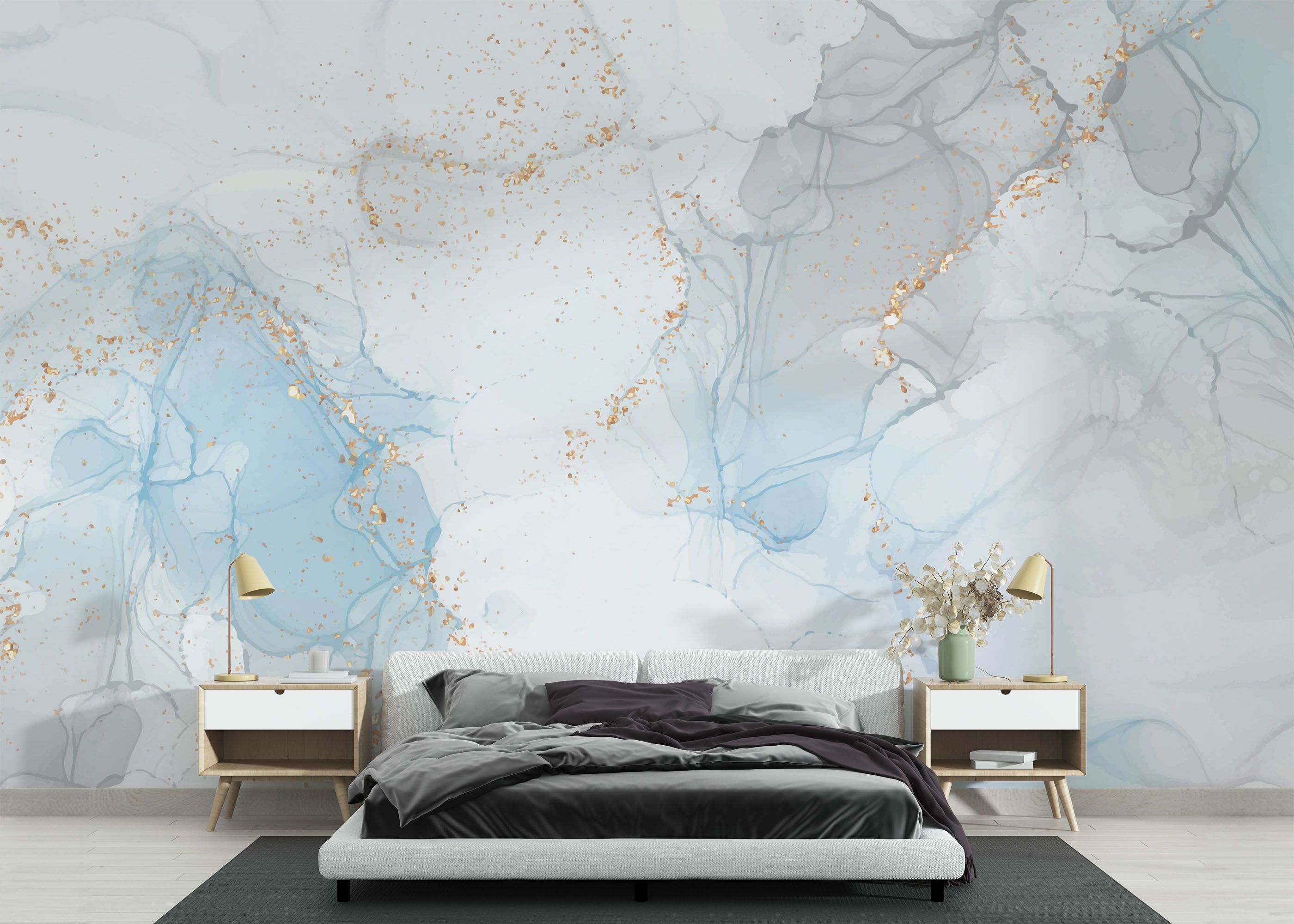 Blue Alcohol Marble mockup 3