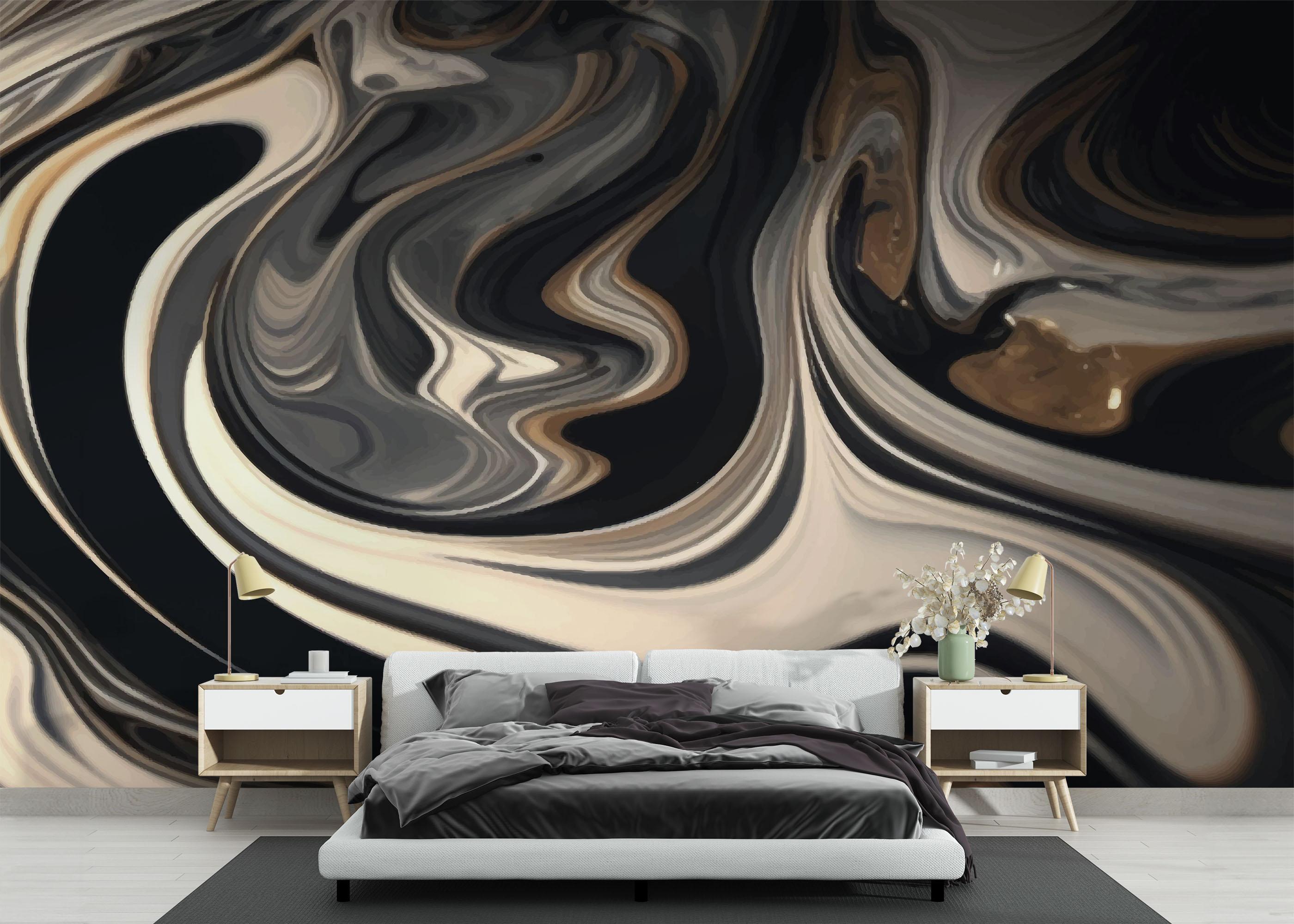 Fototapete Cream Brown Marble mockup 3