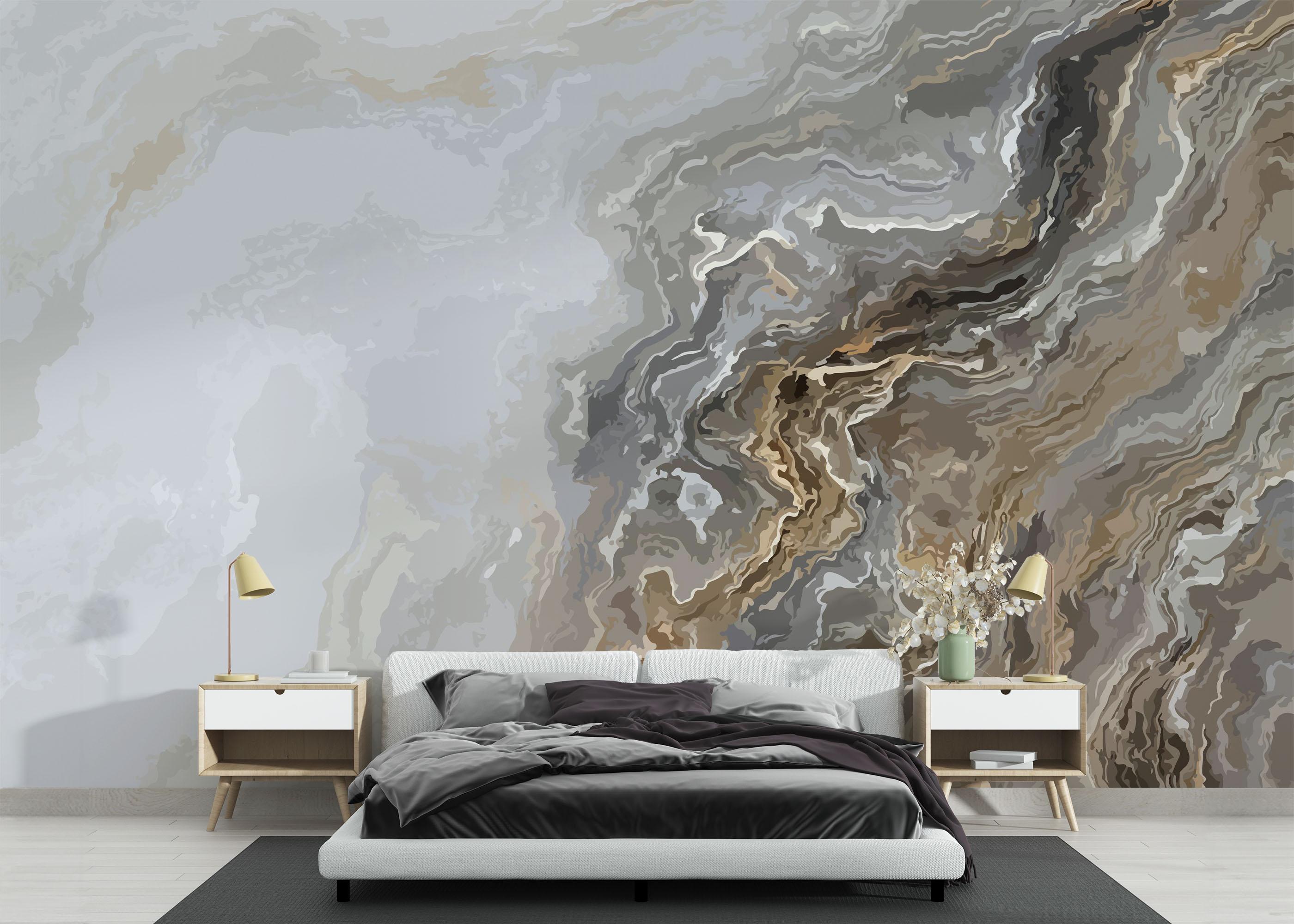Fototapete Cream Marble Wave mockup 3