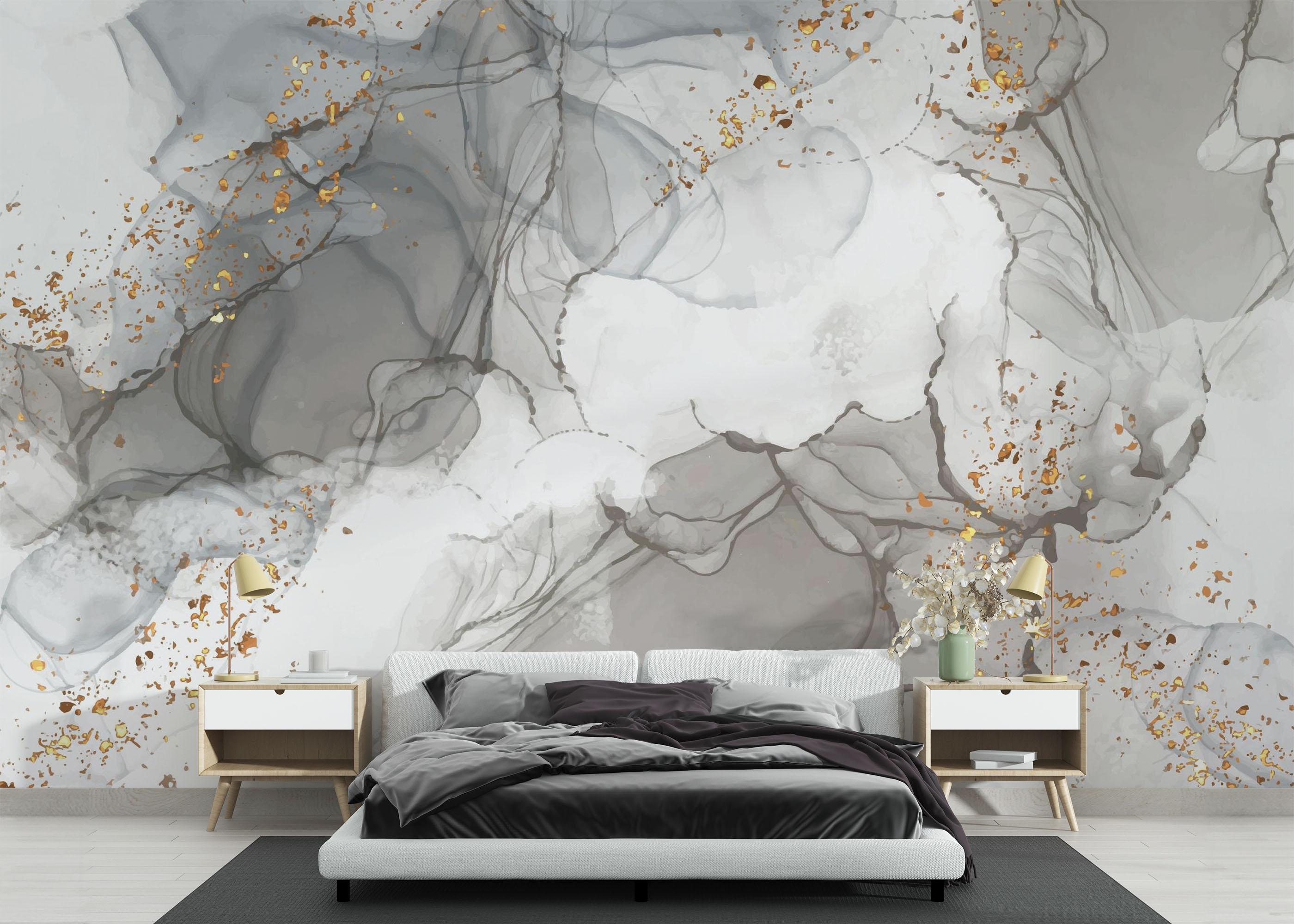 Fototapete Light Grey Marble mockup 3