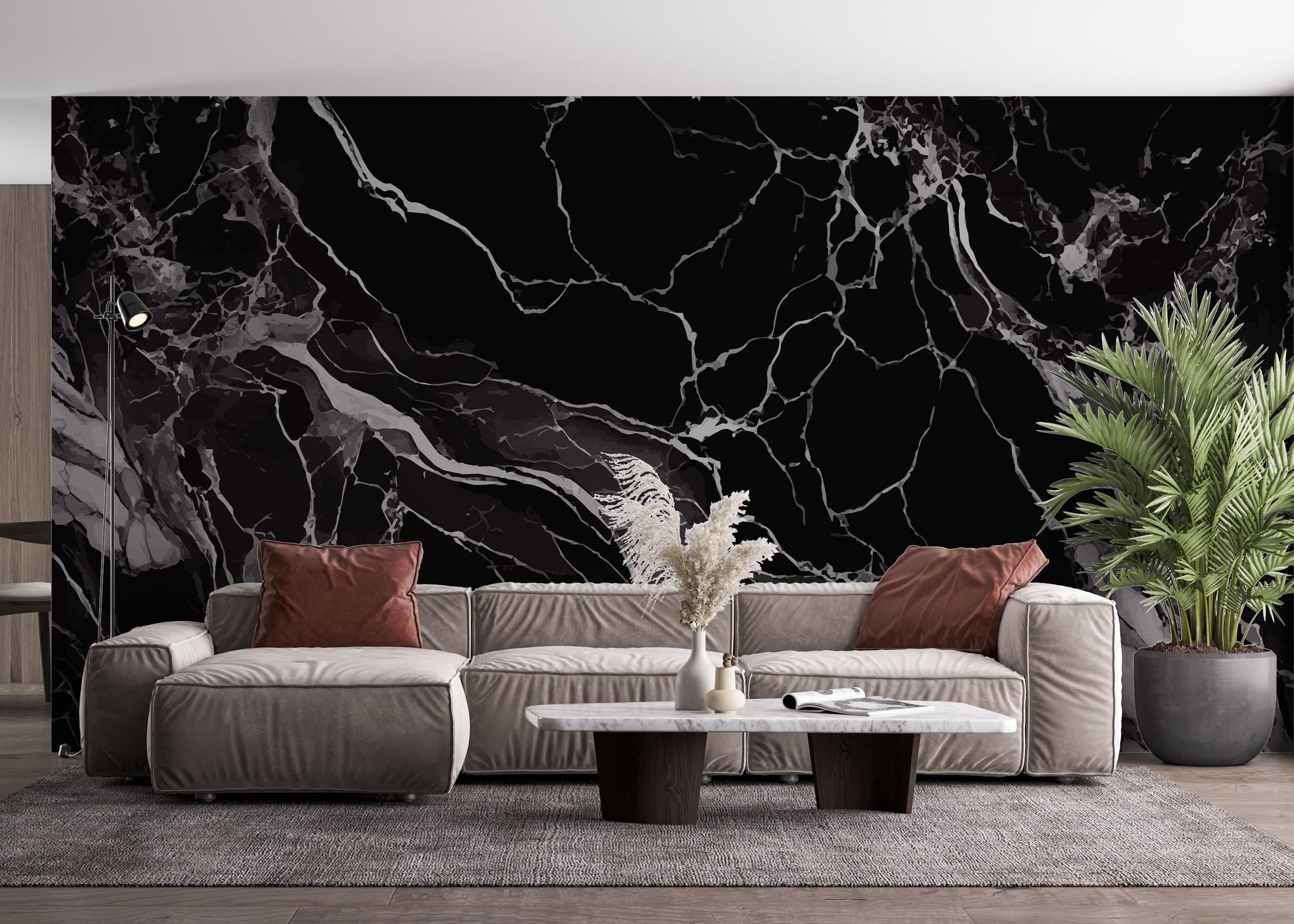 Fototapete Black Art Marble mockup 4