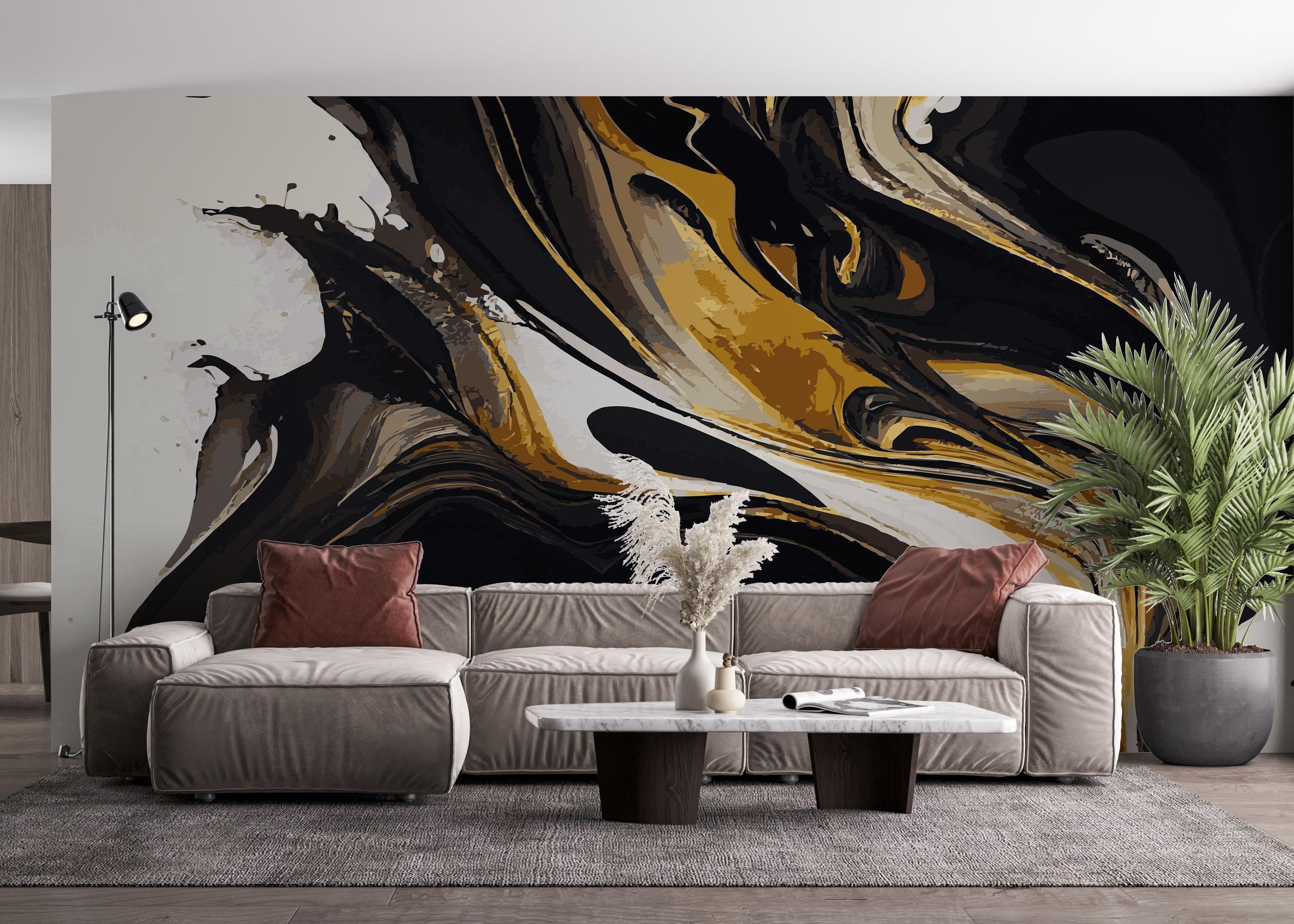 Fototapete Black Shape Marble mockup 4