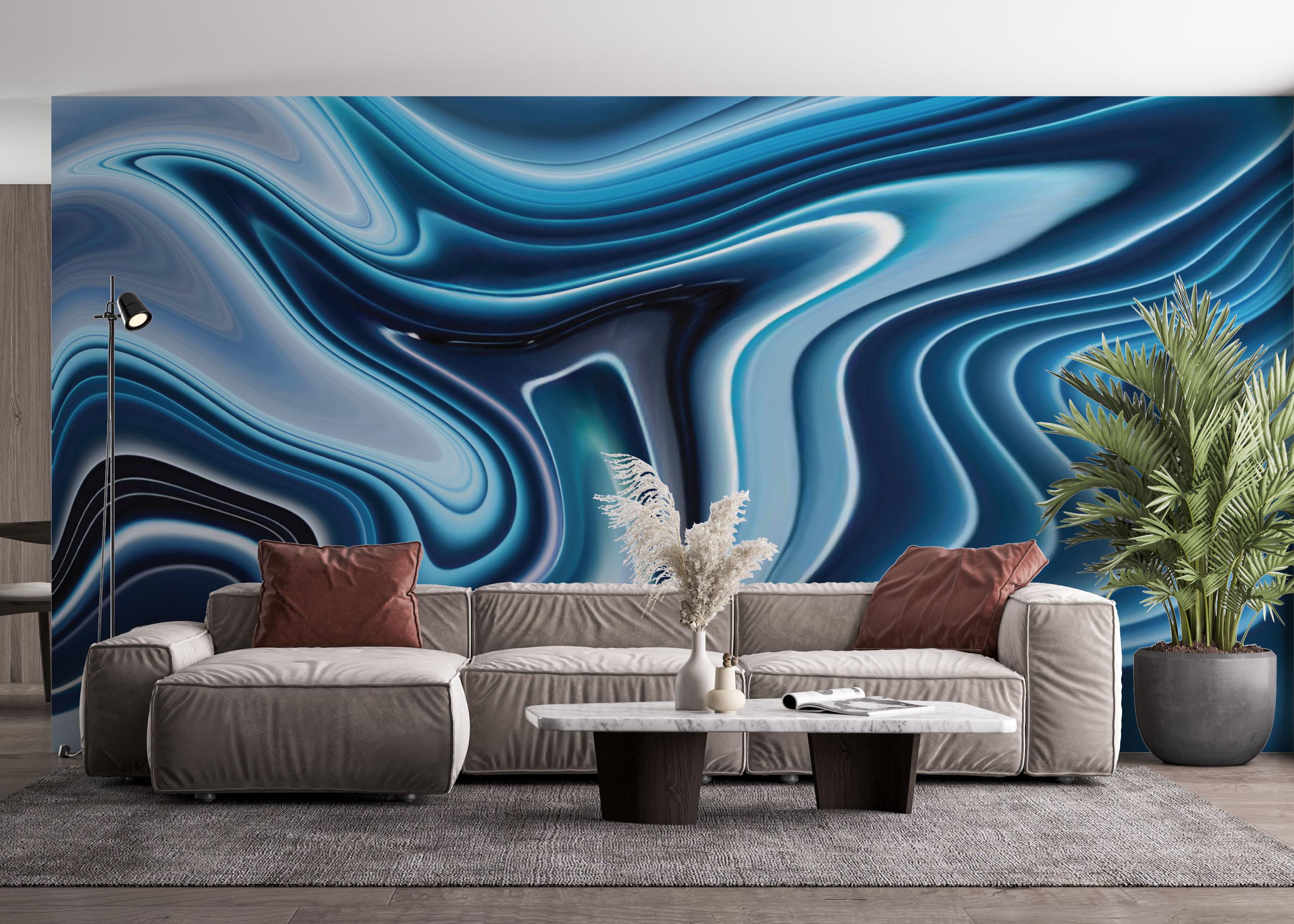 Fototapete Blue 3d Marble mockup 4