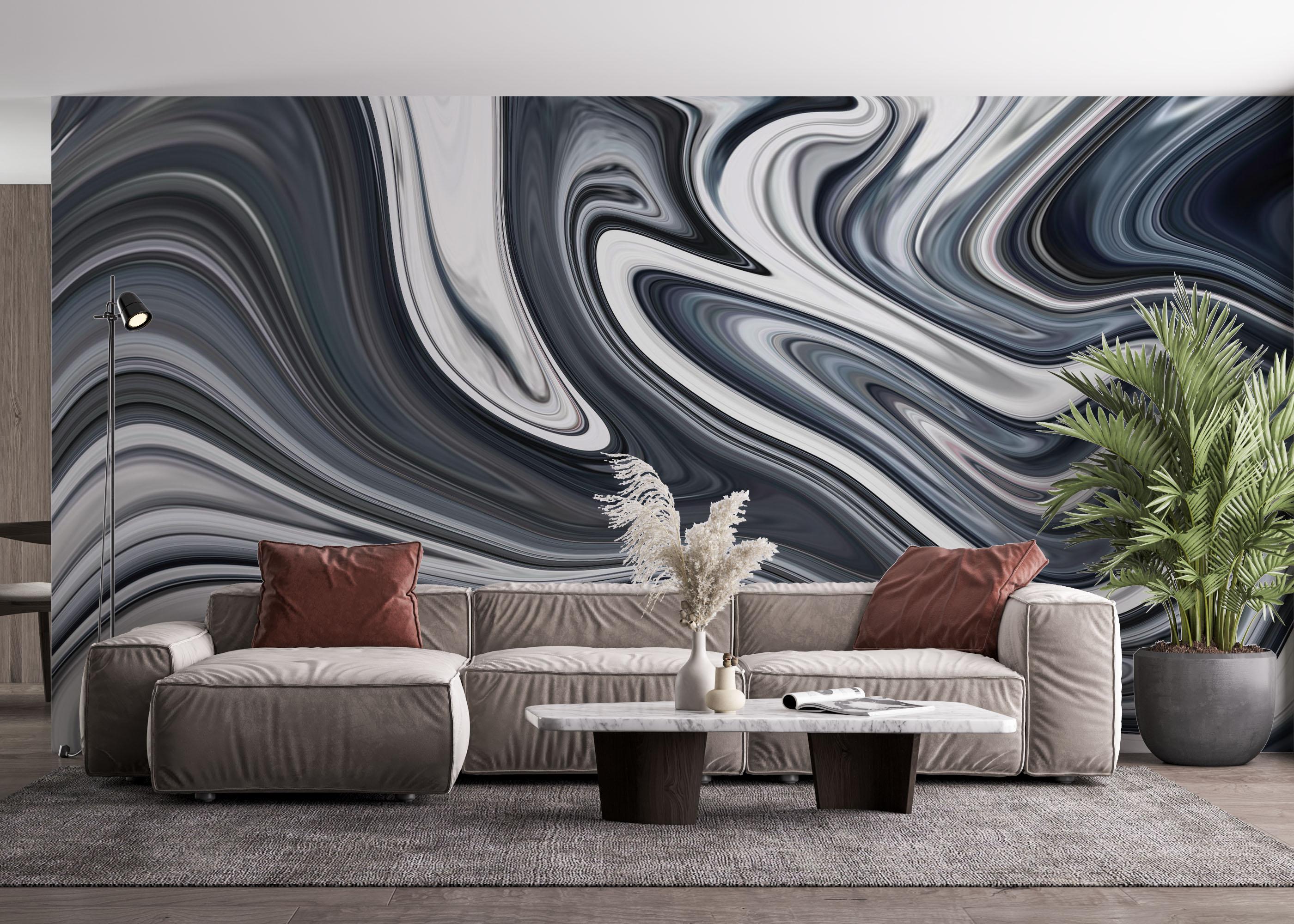 Fototapete Blue Grey Marble mockup 4