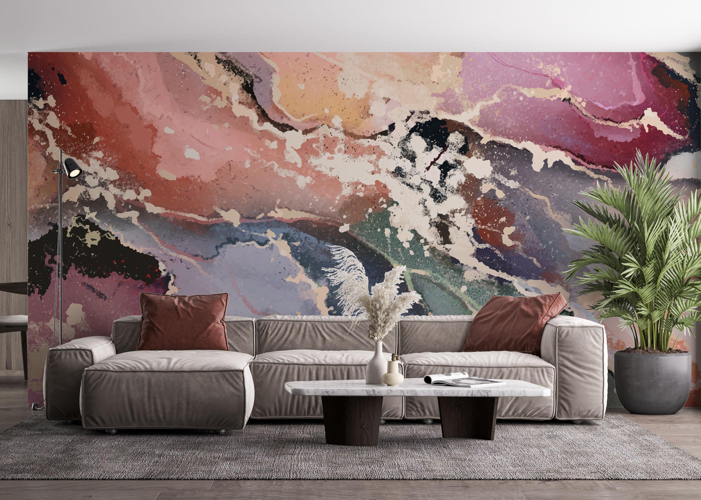 Fototapete Colorful Marble Art mockup 4