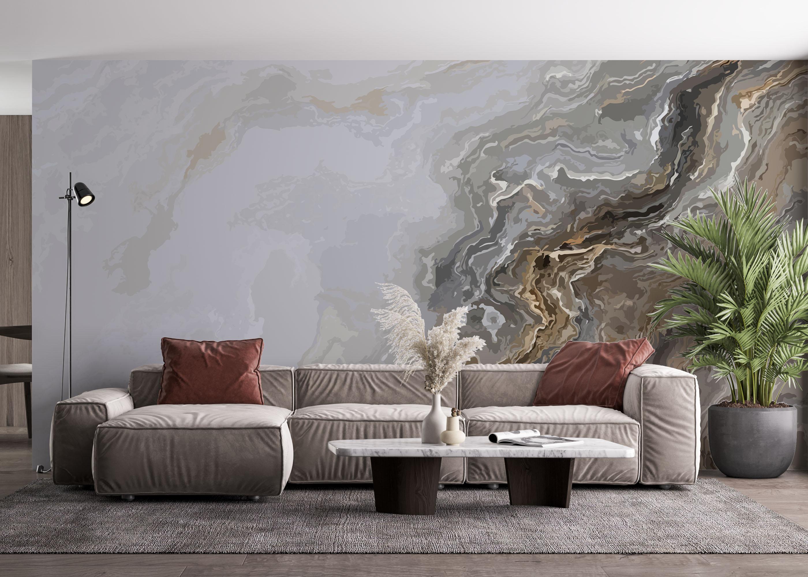 Fototapete Cream Marble Wave mockup 4