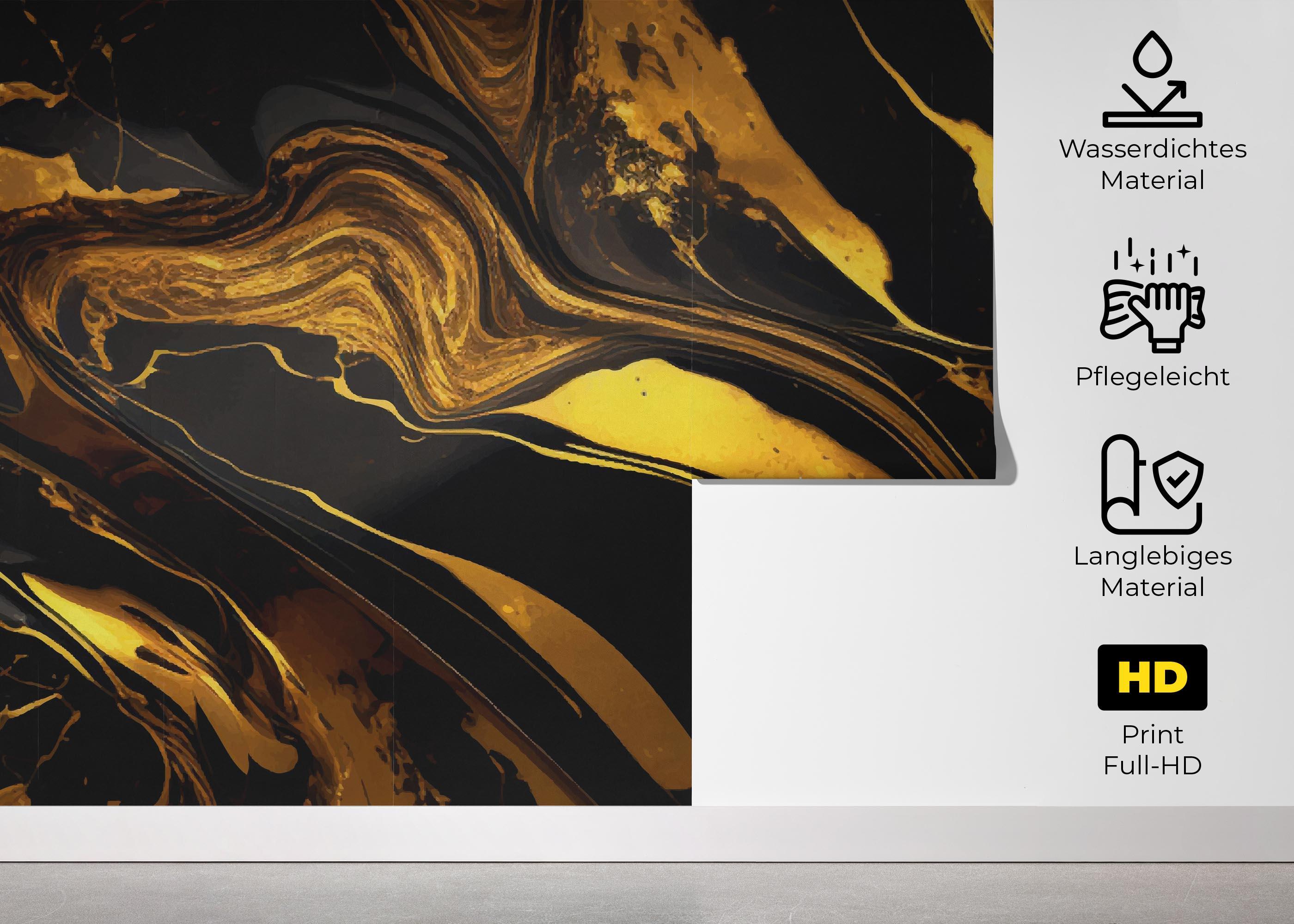 Fototapete Black Gold Marble mockup 5