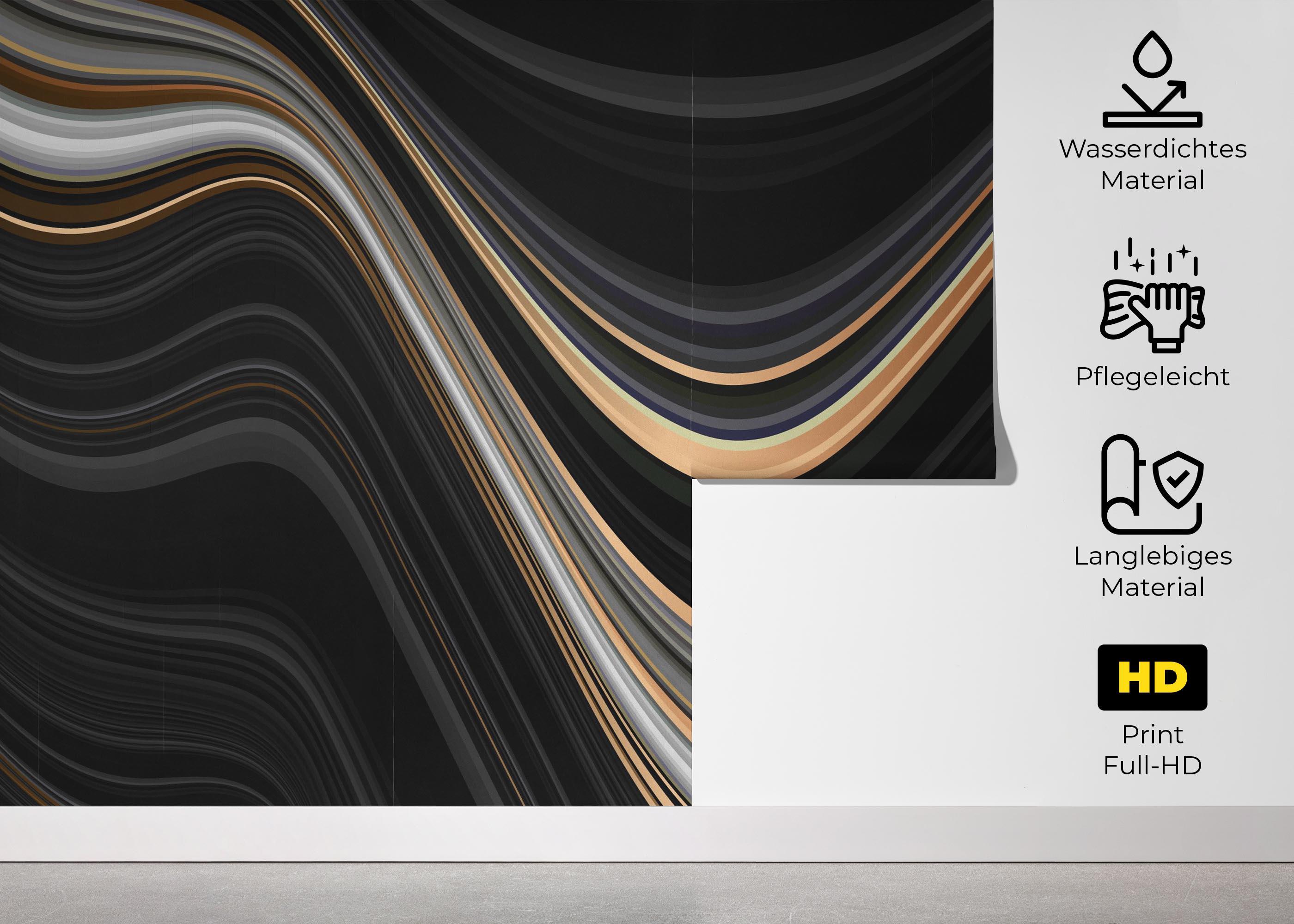 Fototapete Black Wave Marble mockup 5