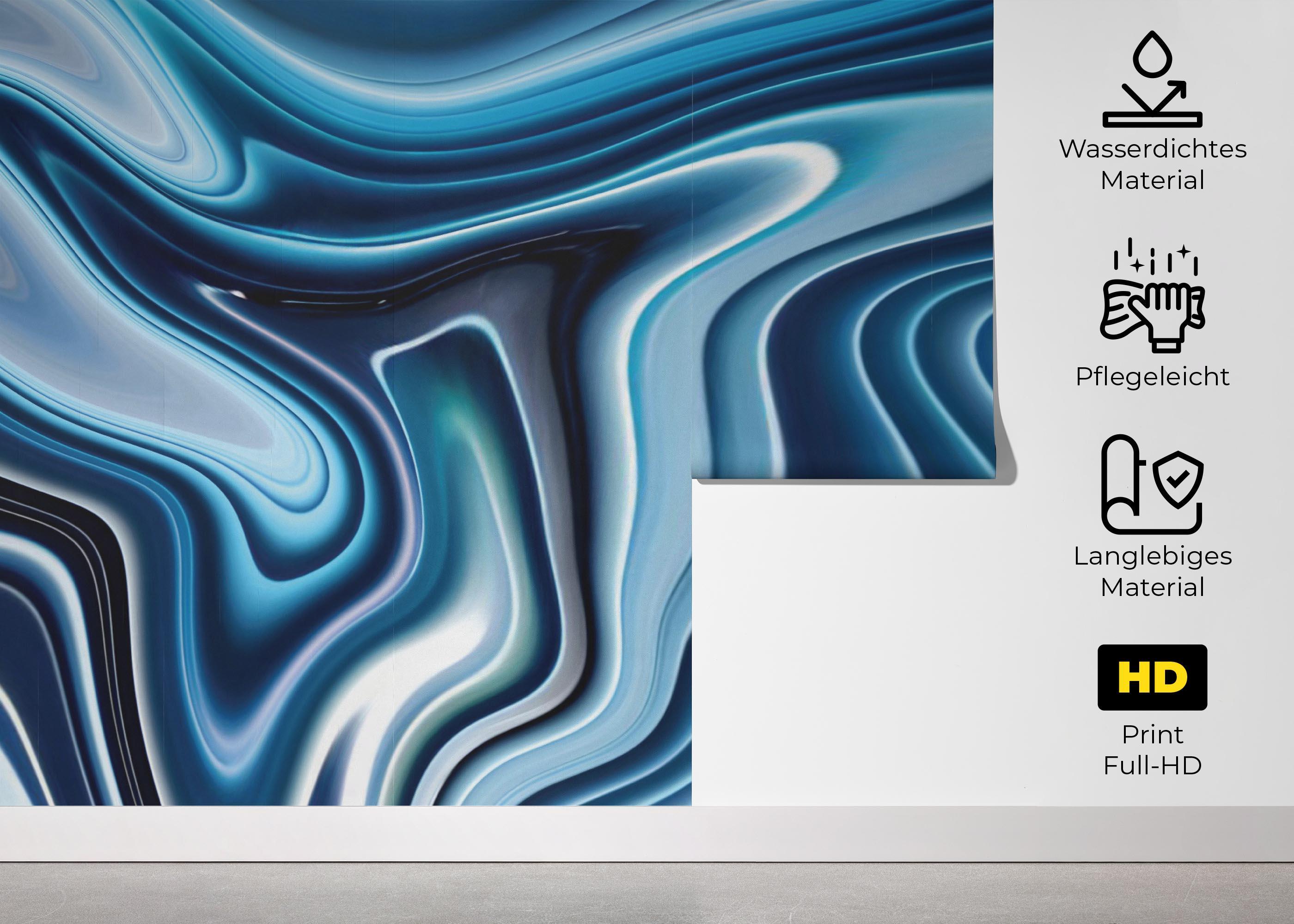 Fototapete Blue 3d Marble mockup 5