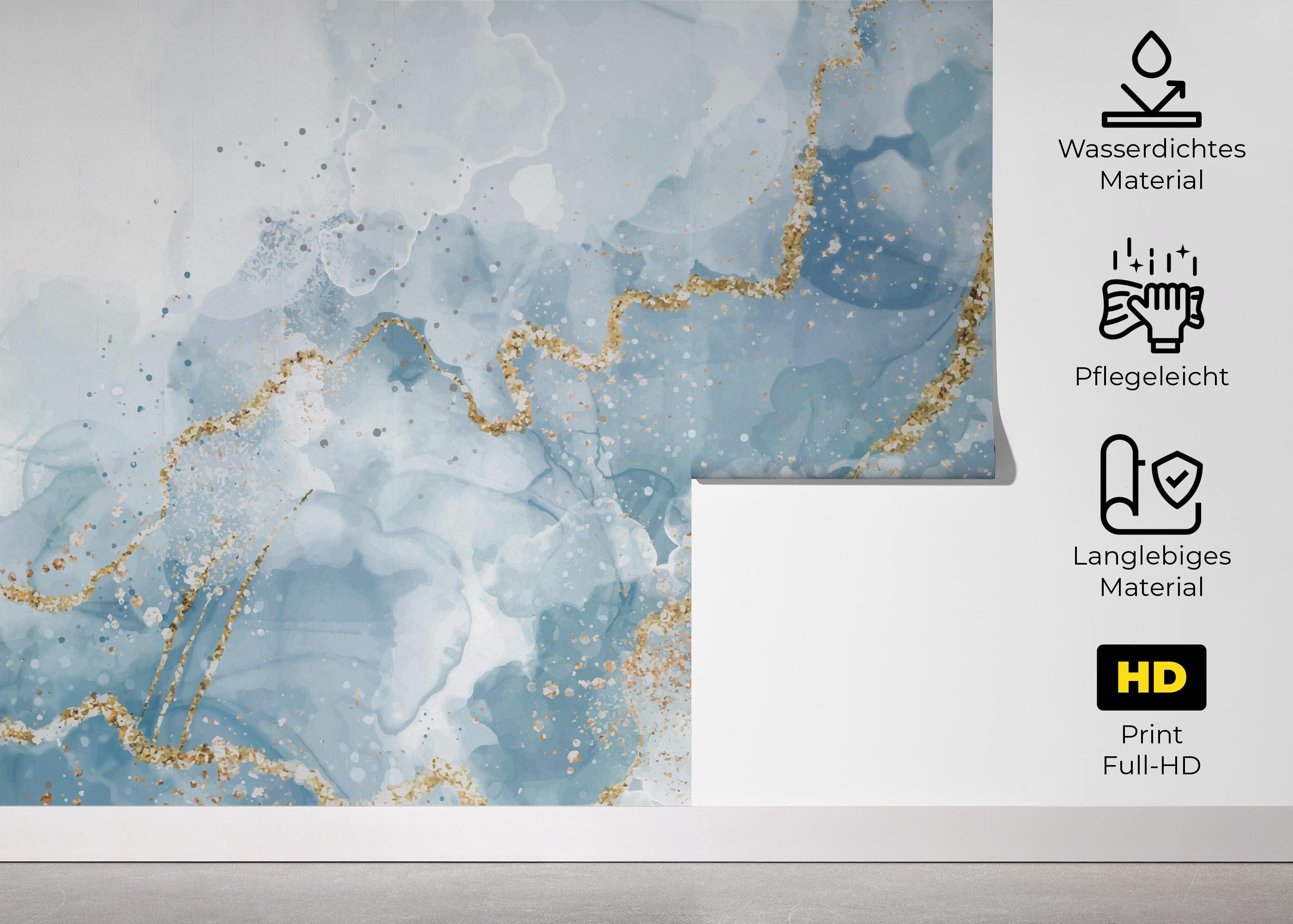 Fototapete Blue Marble Glitter mockup 5