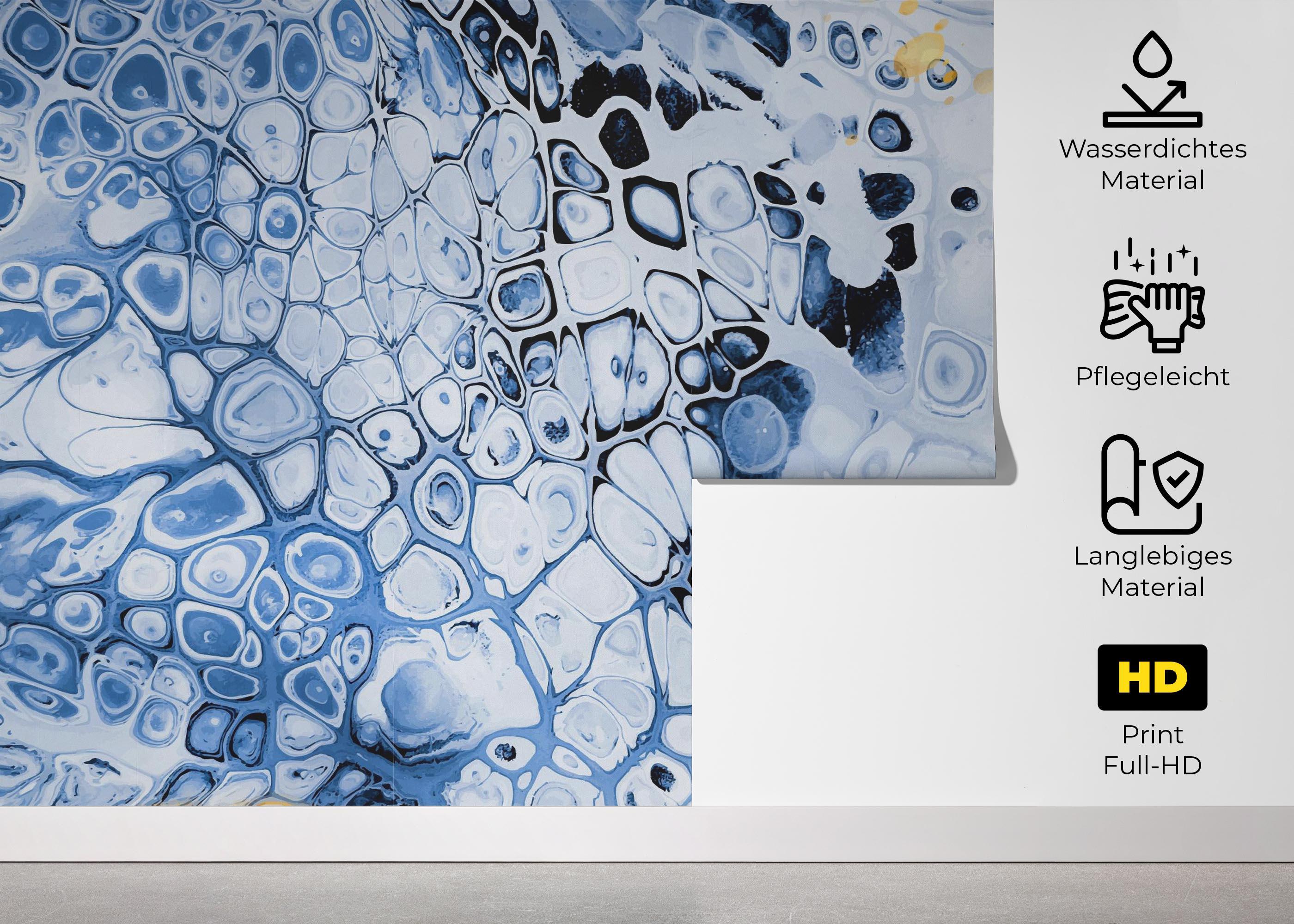 Fototapete Blue Oil Marble mockup 5
