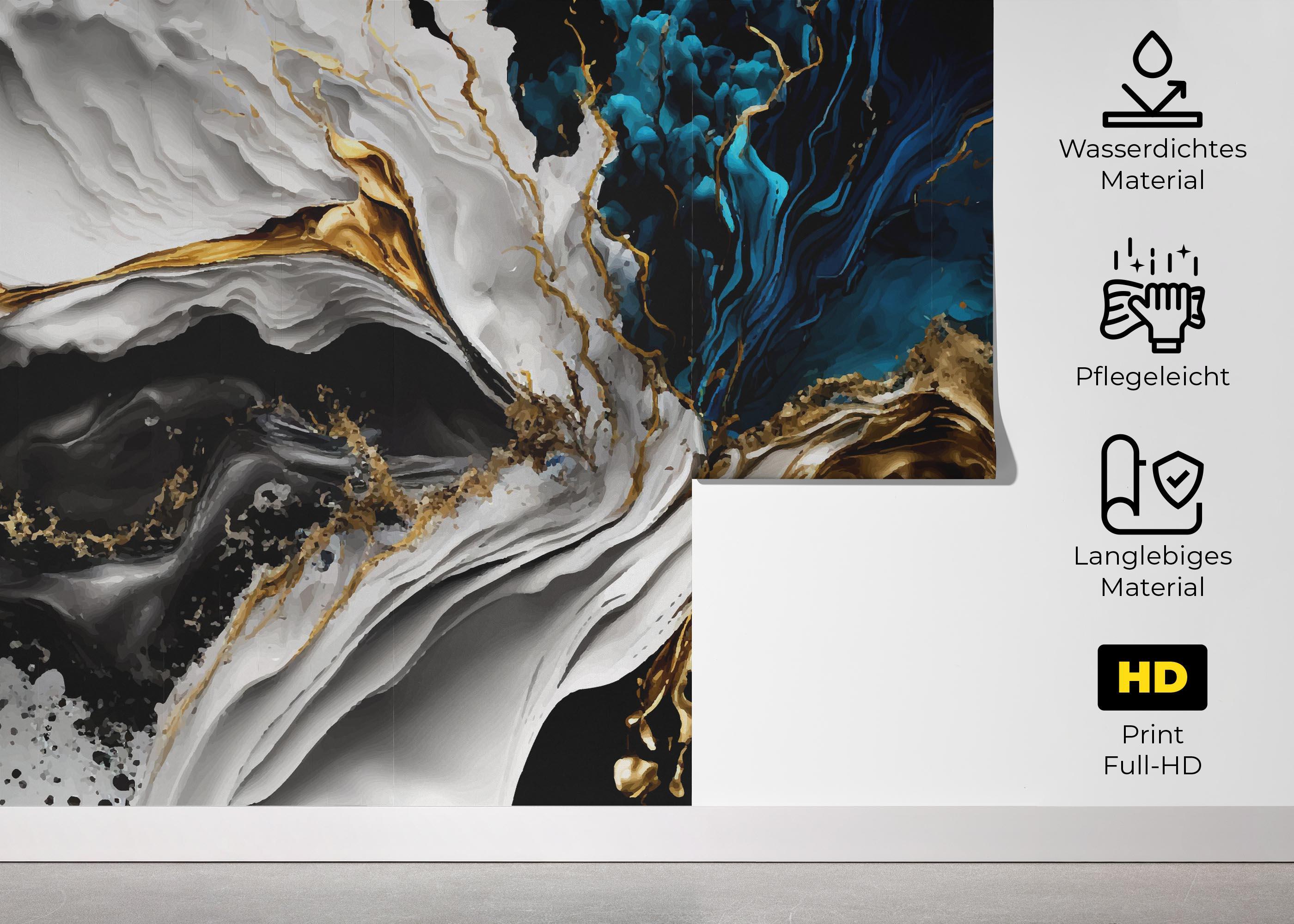 Fototapete Blue Splash Marble mockup 5
