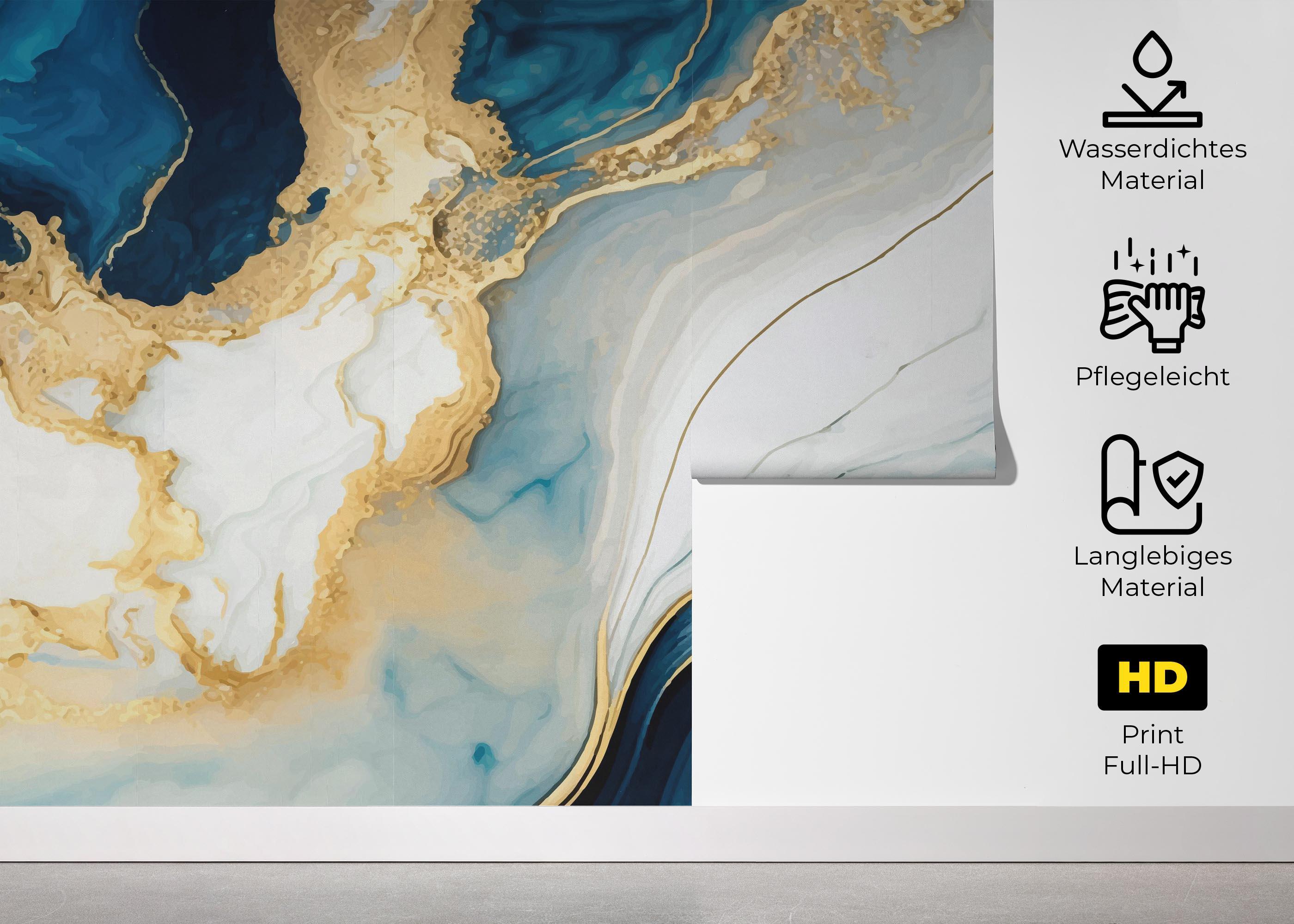 Fototapete Blue Stone Marble mockup 5