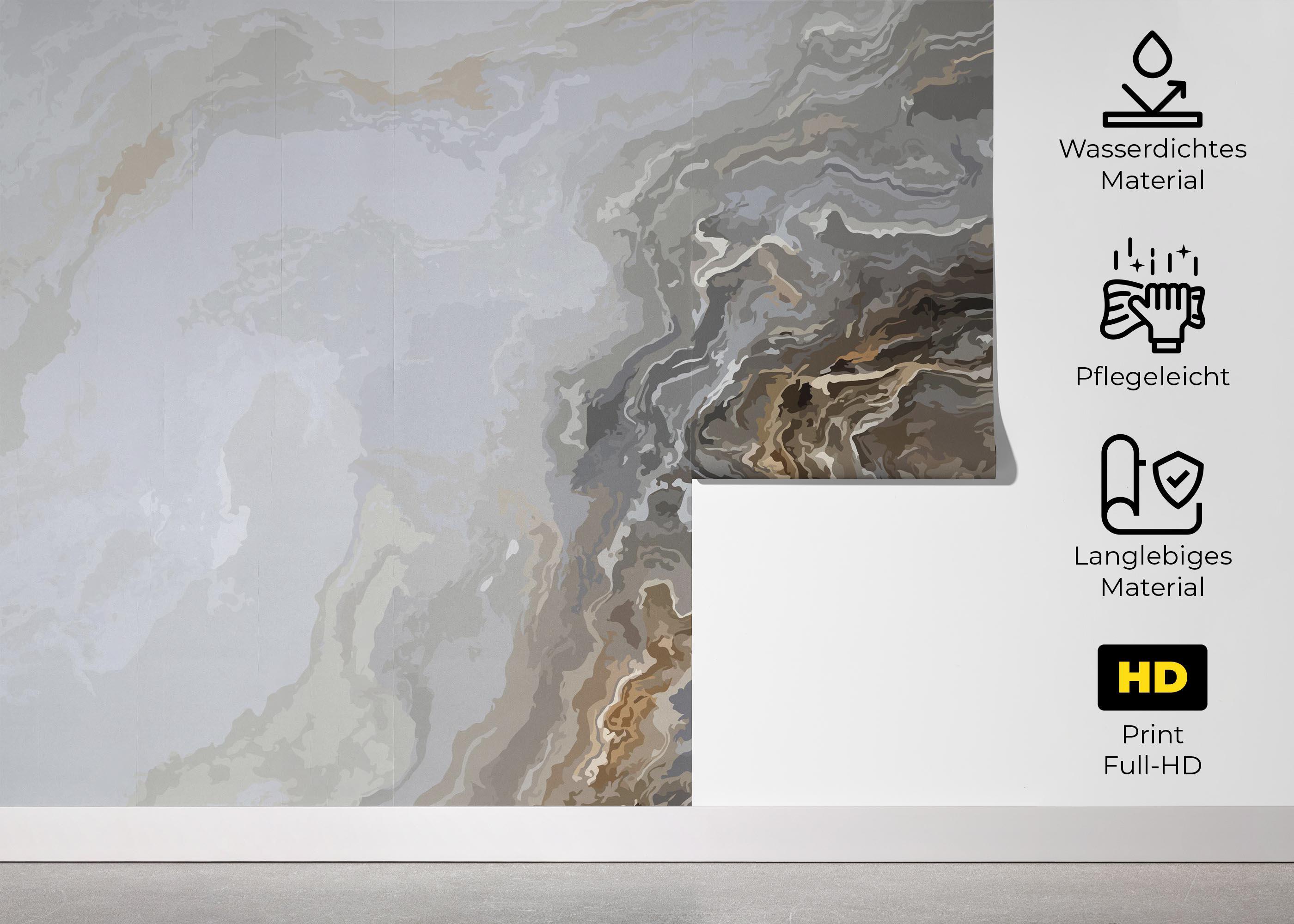 Fototapete Cream Marble Wave mockup 5