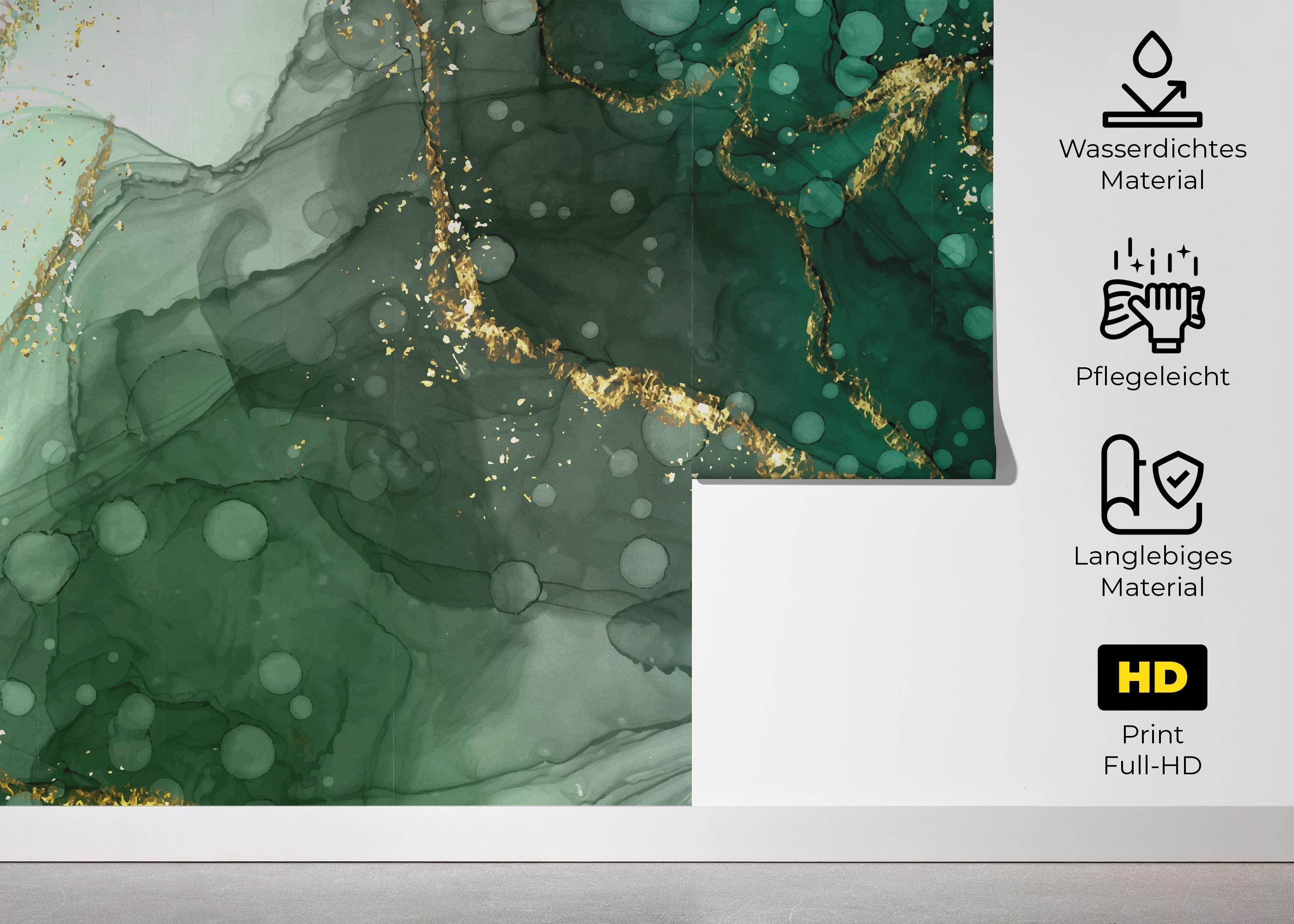 Fototapete Green Circle Marble mockup 5