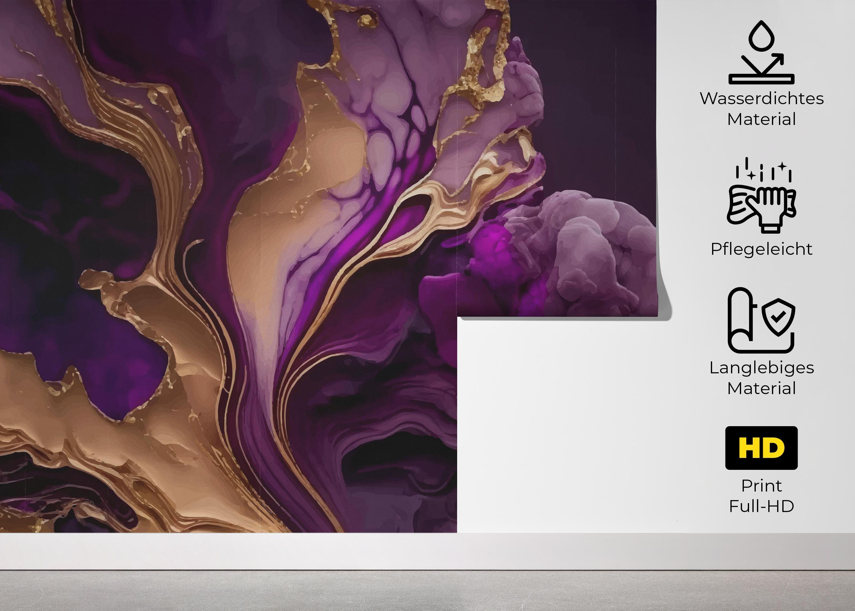 Fototapete Marble Purple Smoke mockup 5