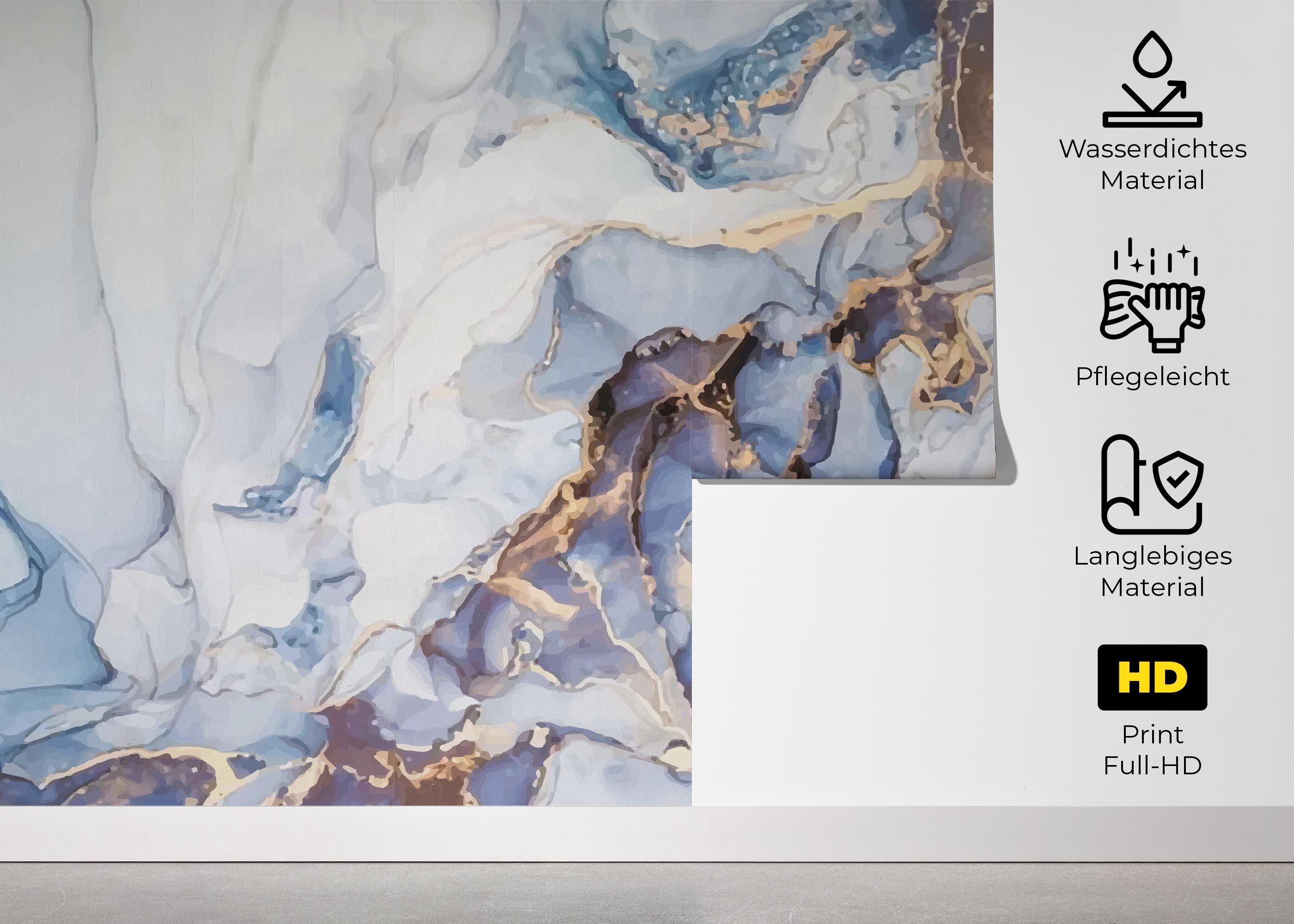 Fototapete Pastel Blue Marble mockup 5