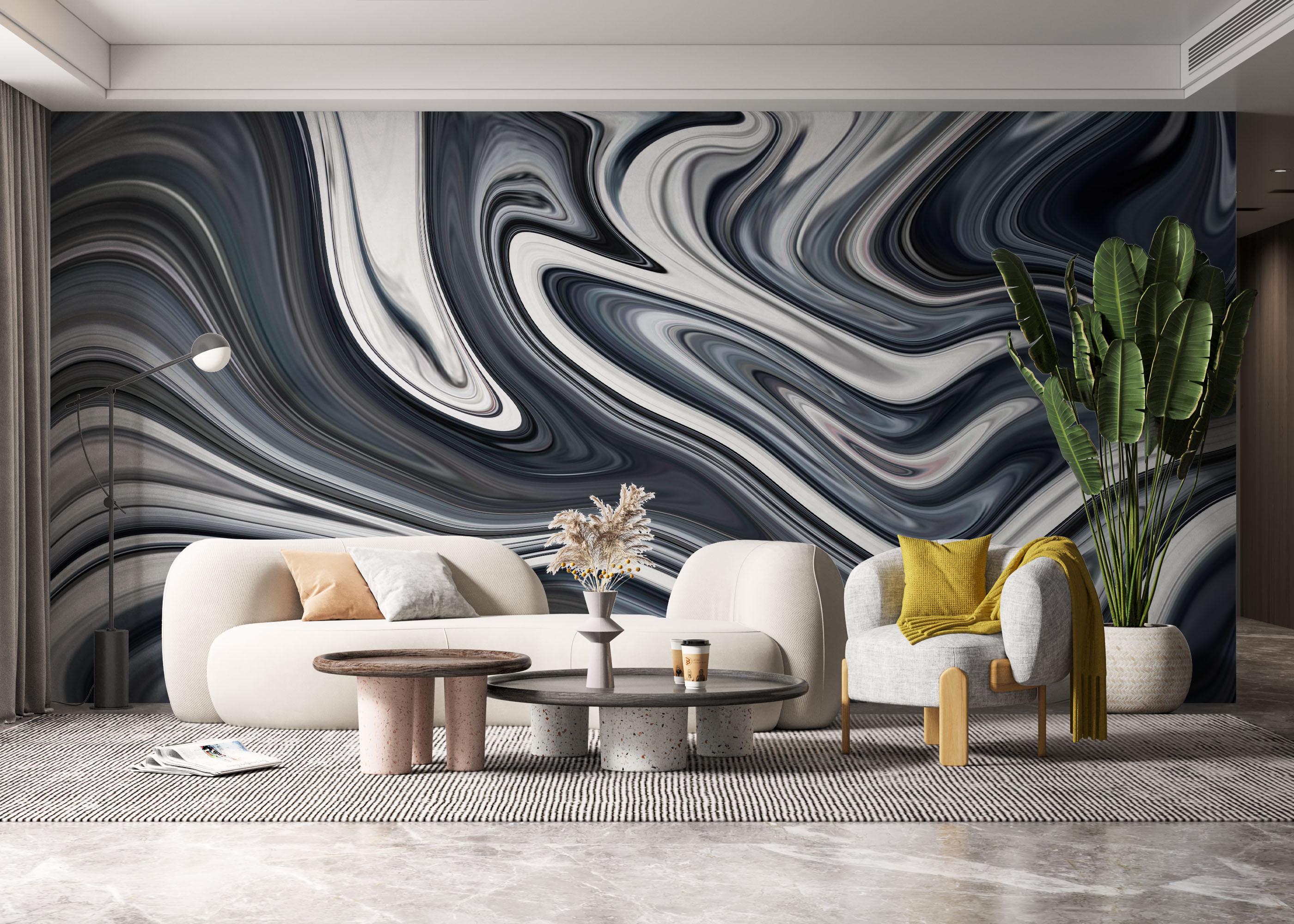 Fototapete Blue Grey Marble mockup 6