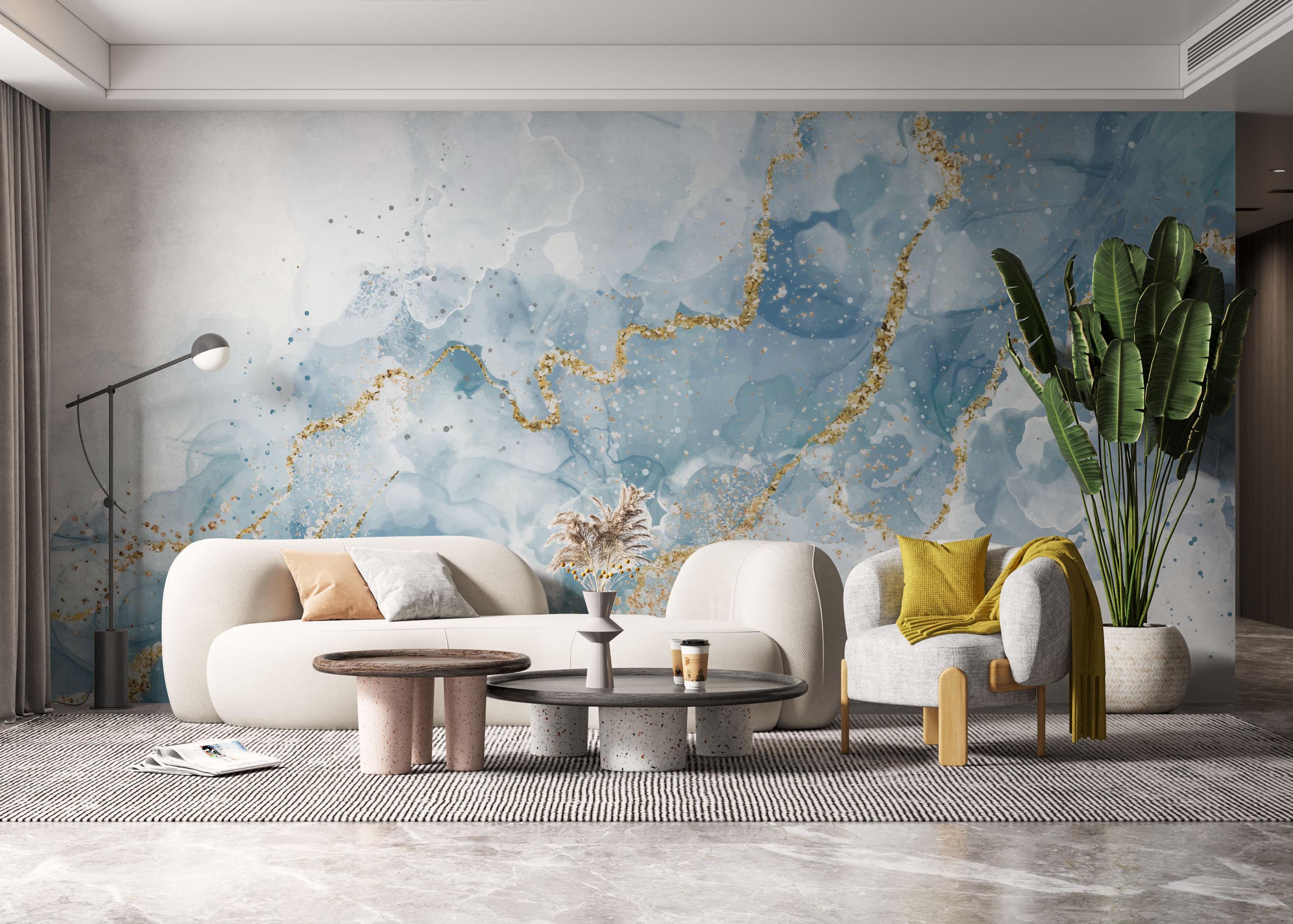 Fototapete Blue Marble Glitter mockup 6