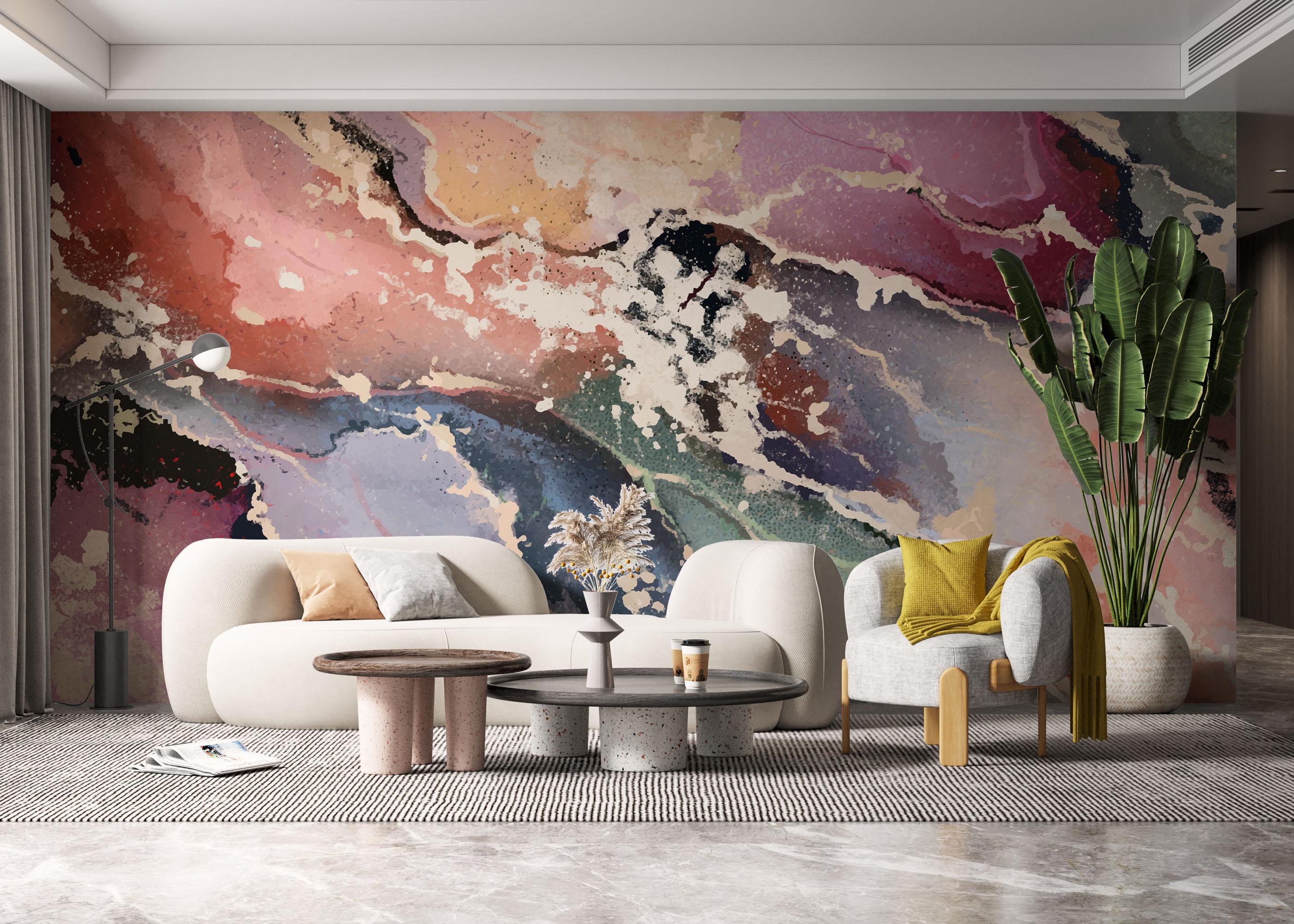 Fototapete Colorful Marble Art mockup 6