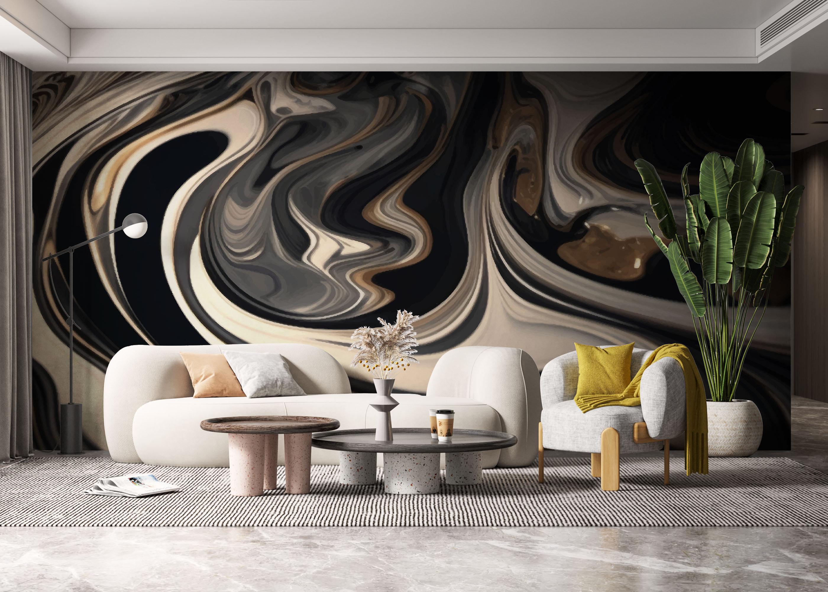 Fototapete Cream Brown Marble mockup 6