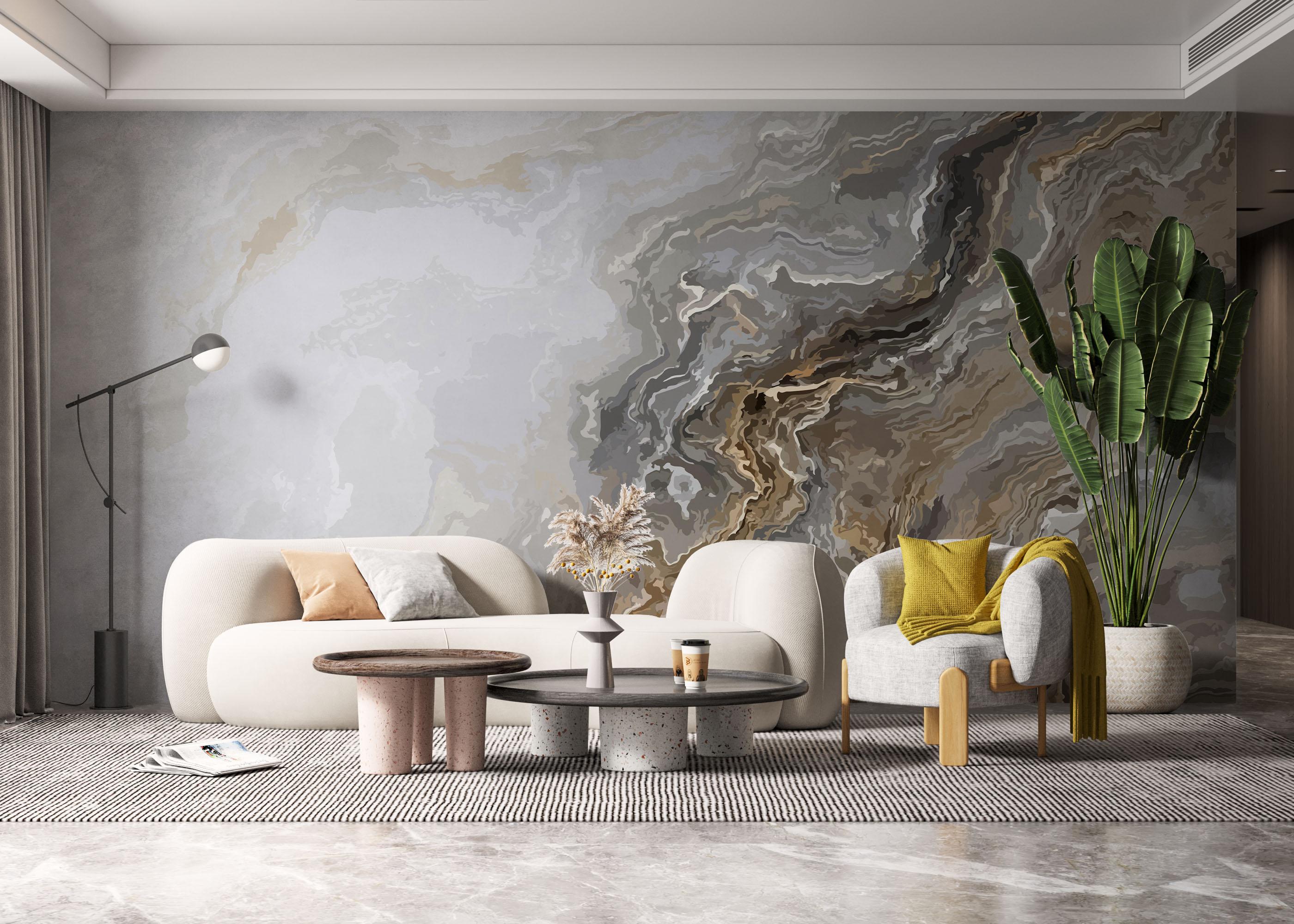 Fototapete Cream Marble Wave mockup 6