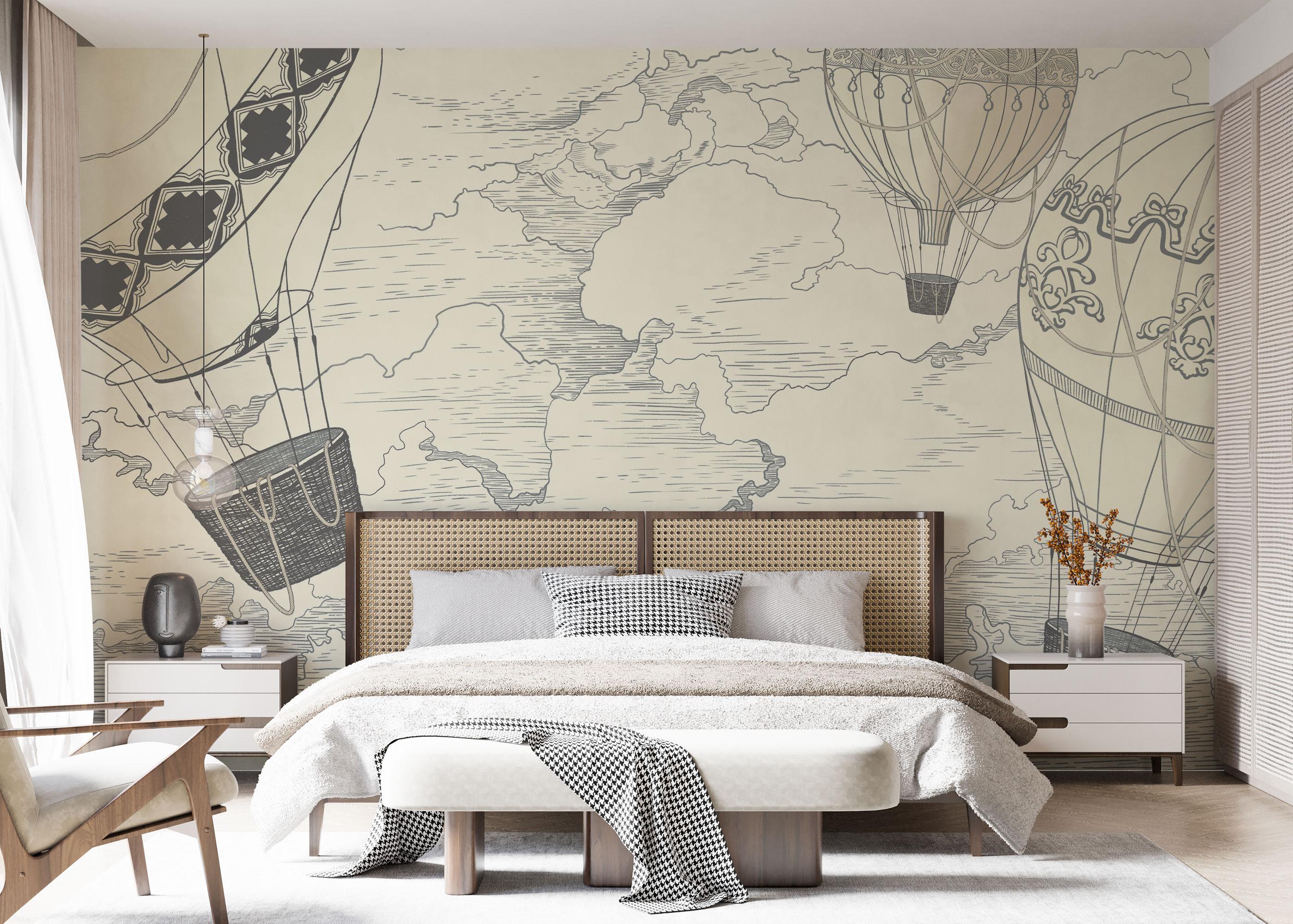 Fototapete Asiatic Drawing mockup 7