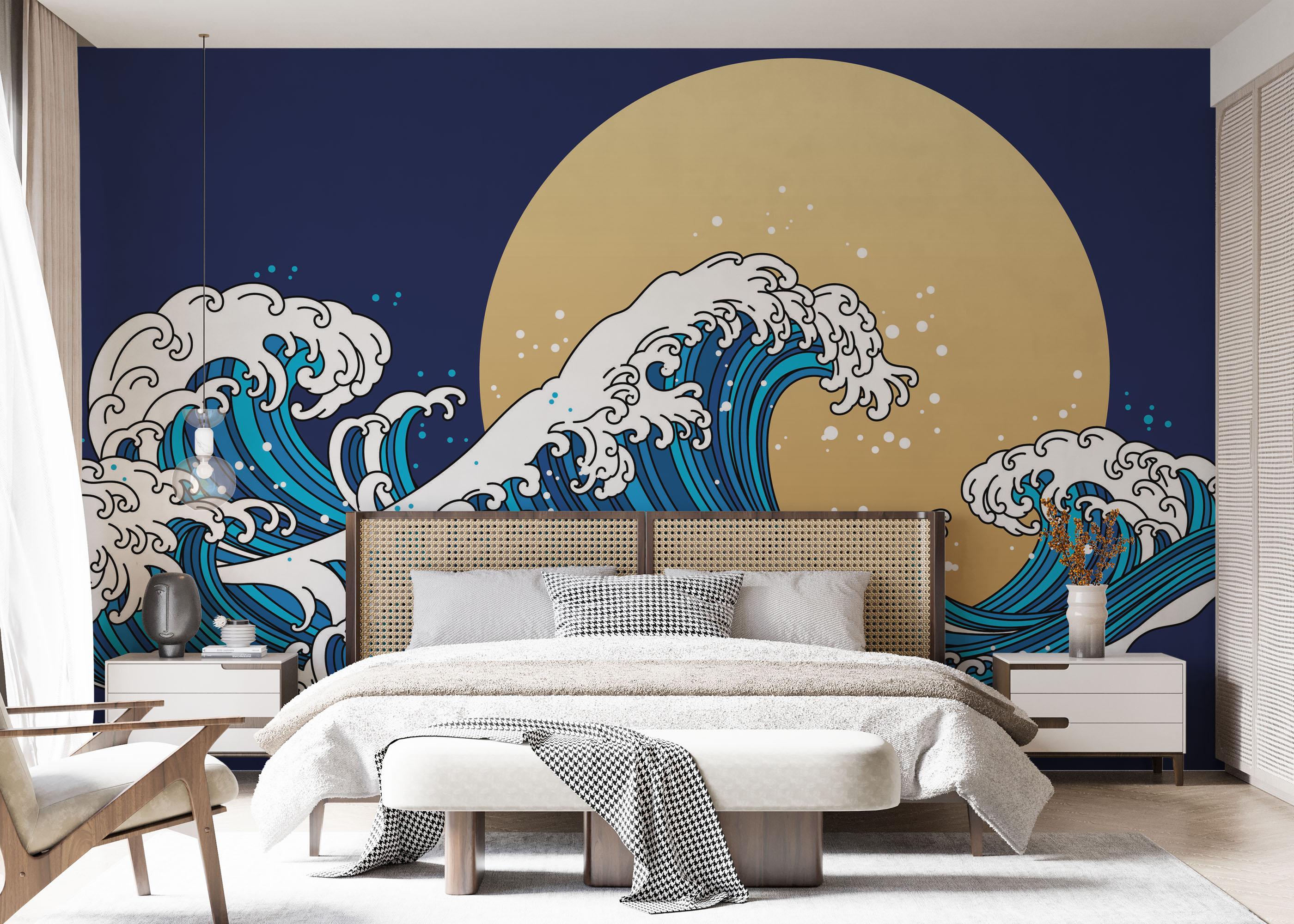Fototapete Asiatic Waves mockup 7