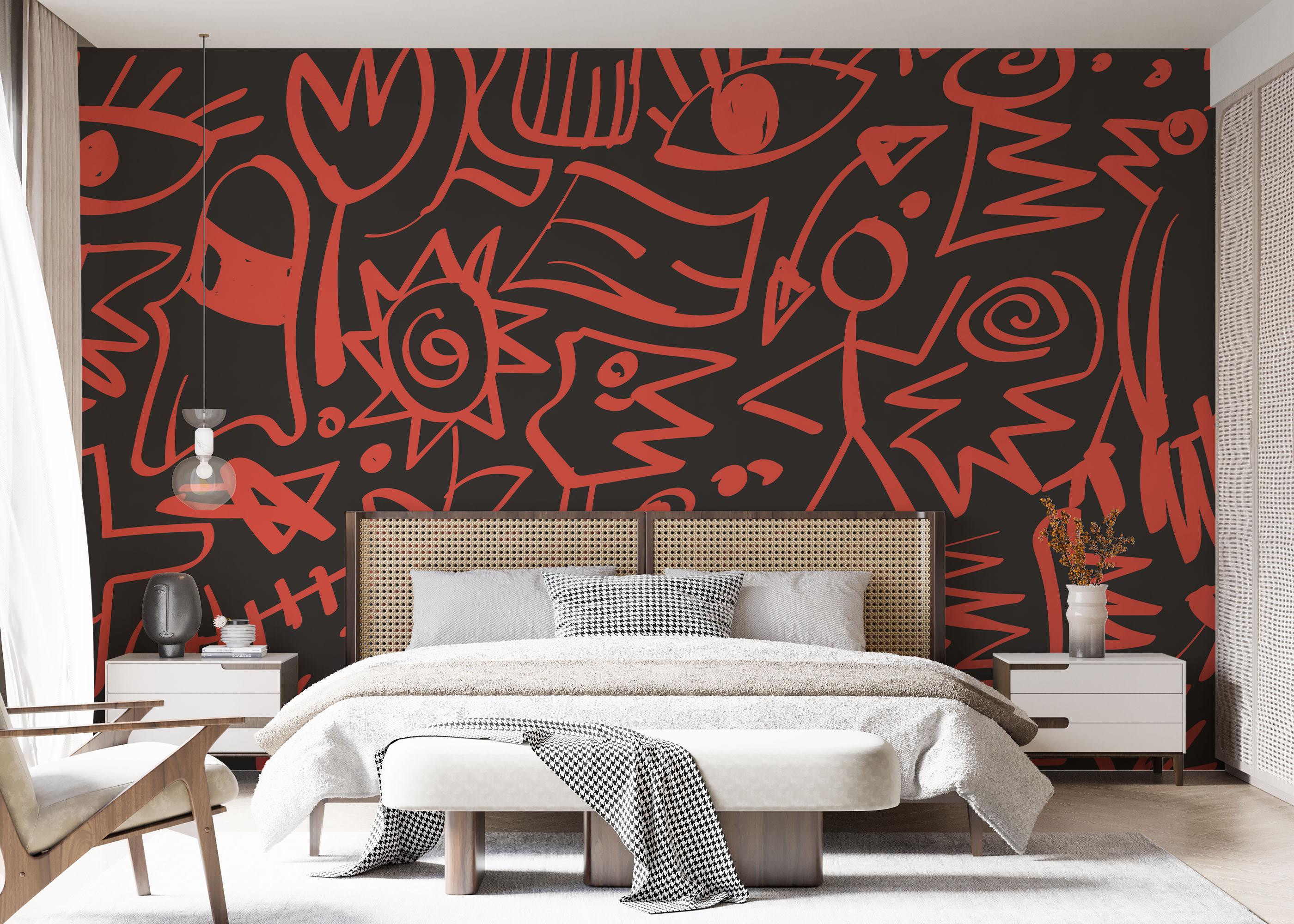 Fototapete Doodles Pattern mockup 7