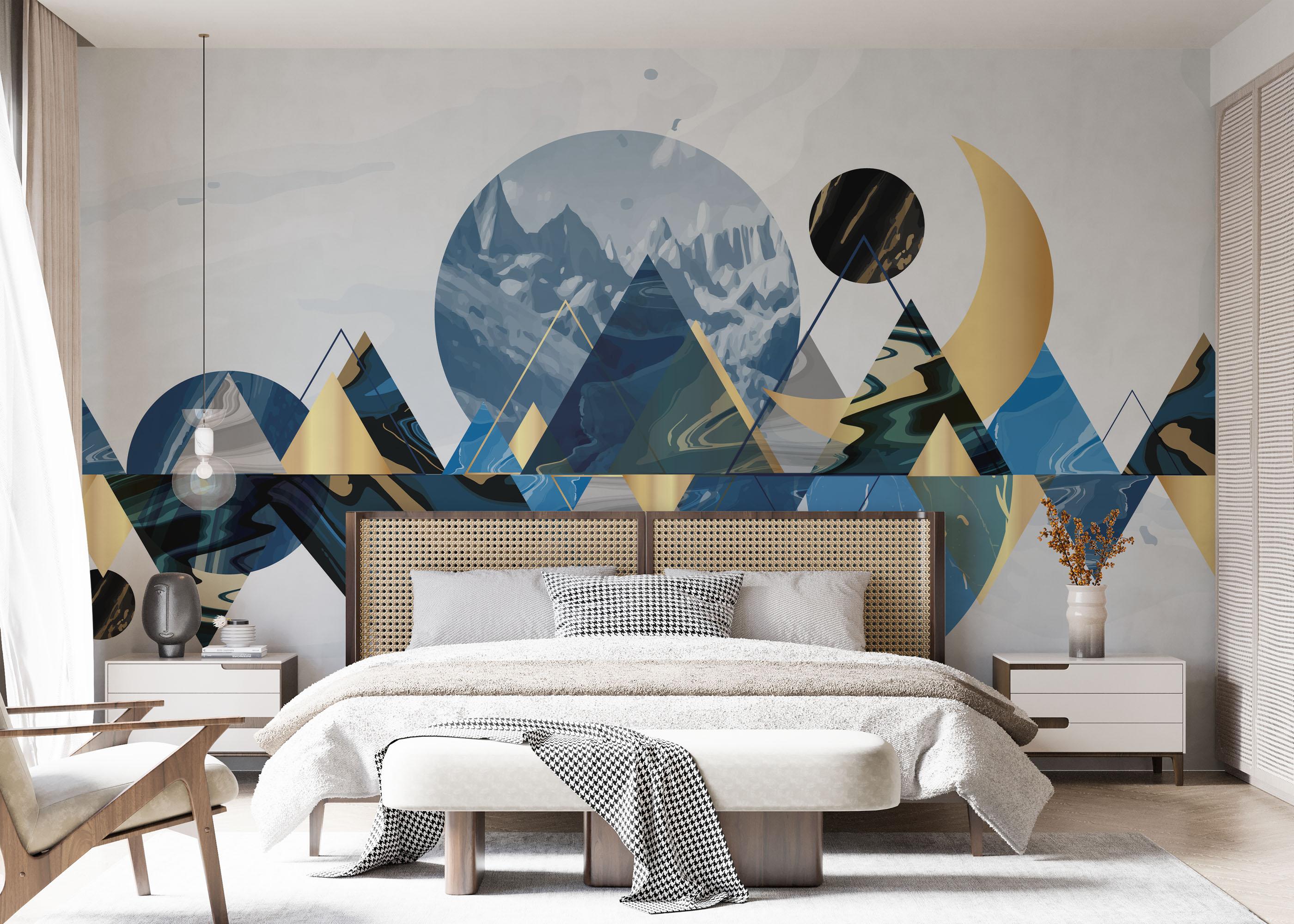 Fototapete Gold Geometric Pattern mockup 7