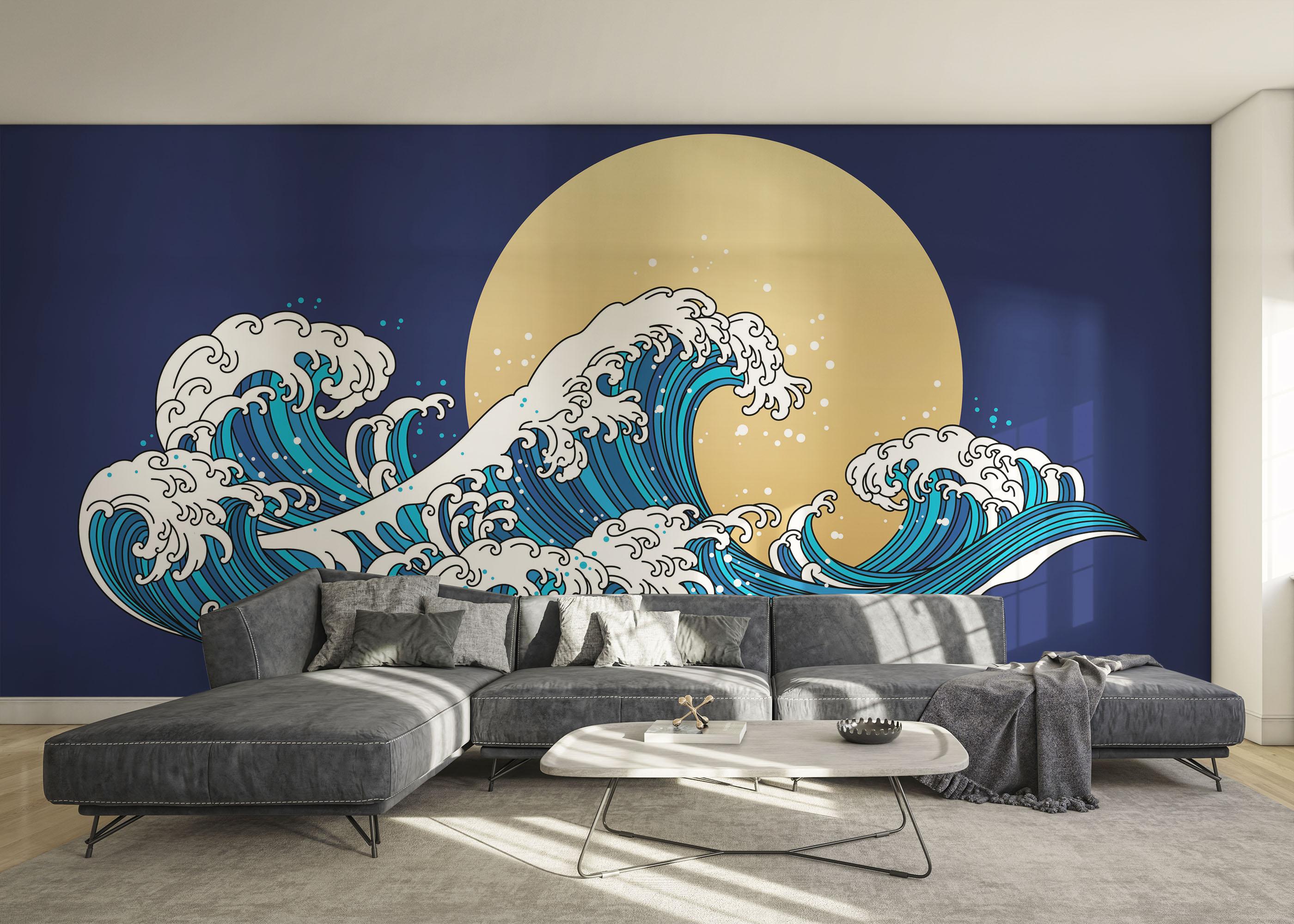 Fototapete Asiatic Waves mockup 0