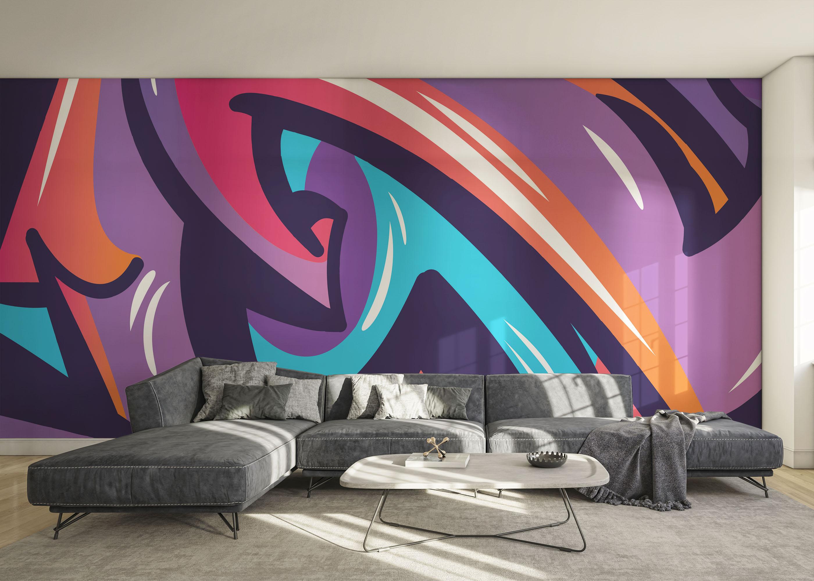 Fototapete Colorfull Graffiti mockup 0