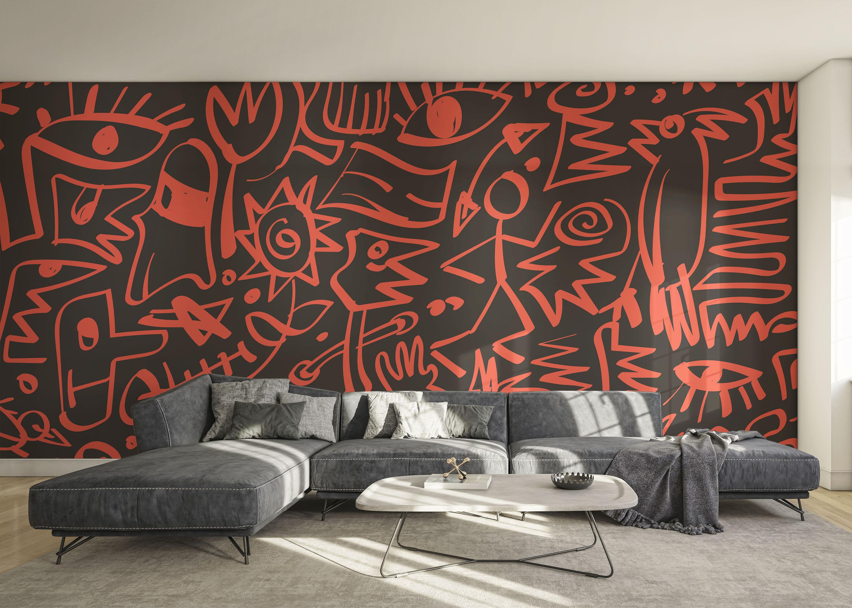 Fototapete Doodles Pattern mockup 0