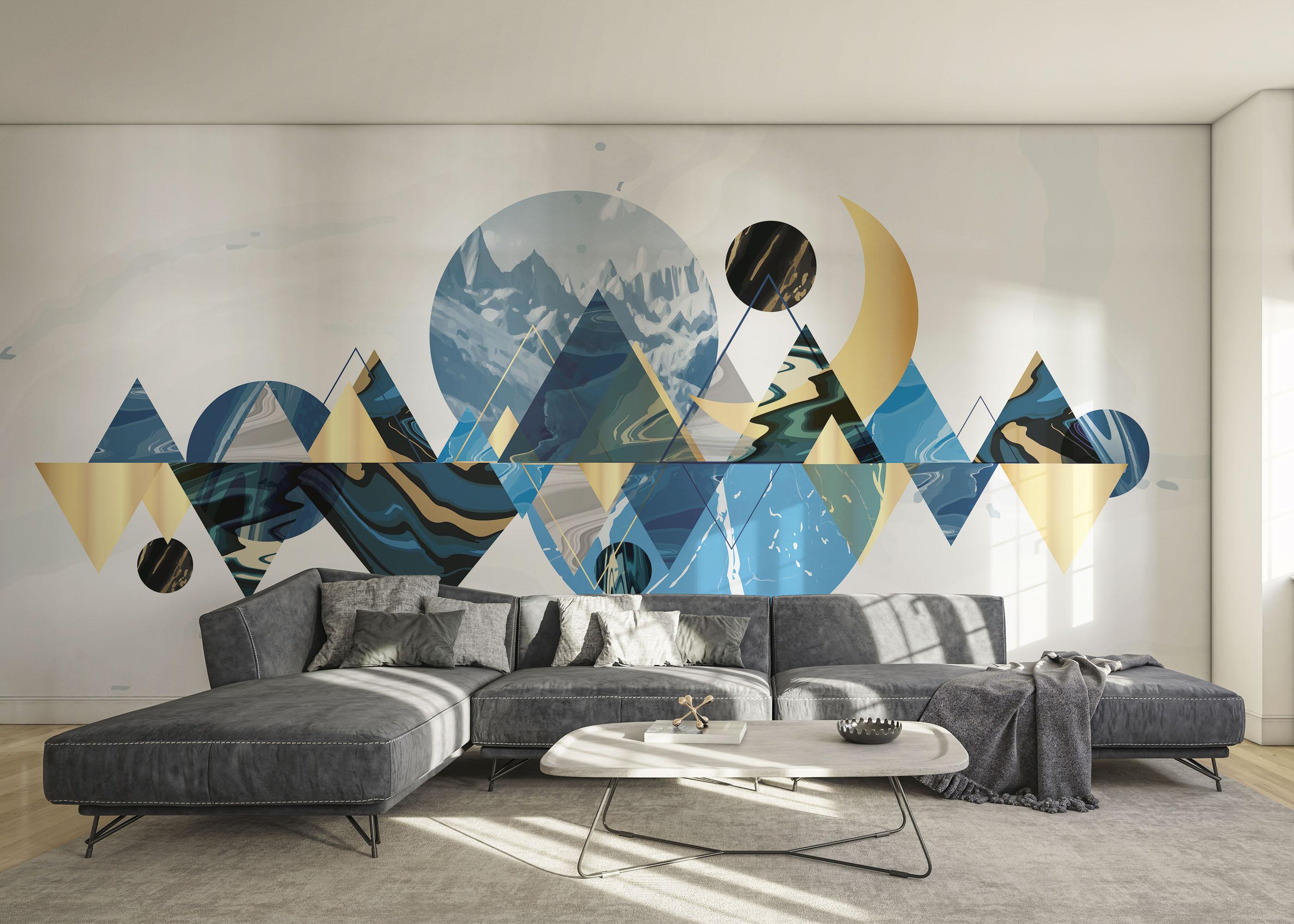 Fototapete Gold Geometric Pattern mockup 0