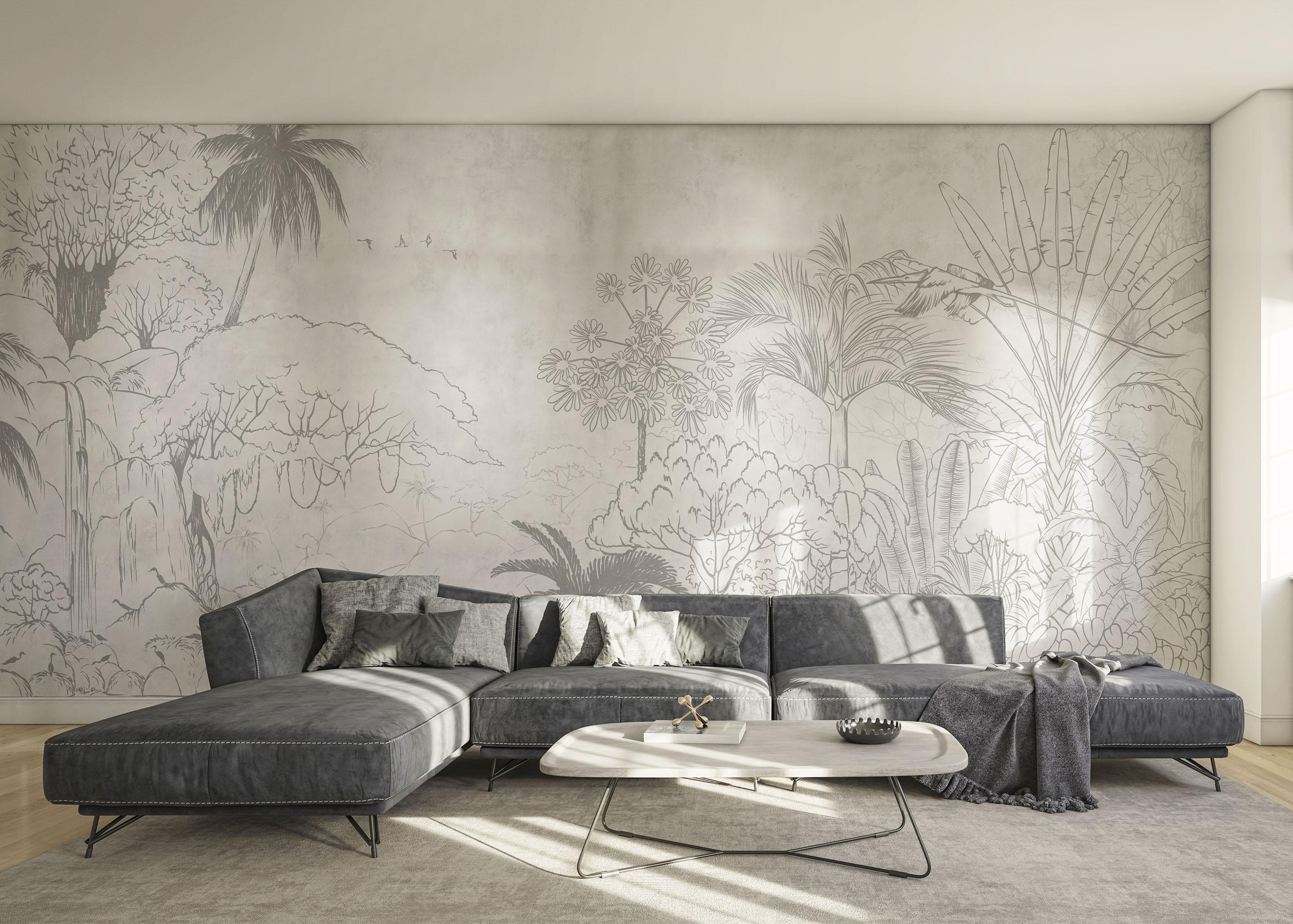 Fototapete Jungle Sketch mockup 0