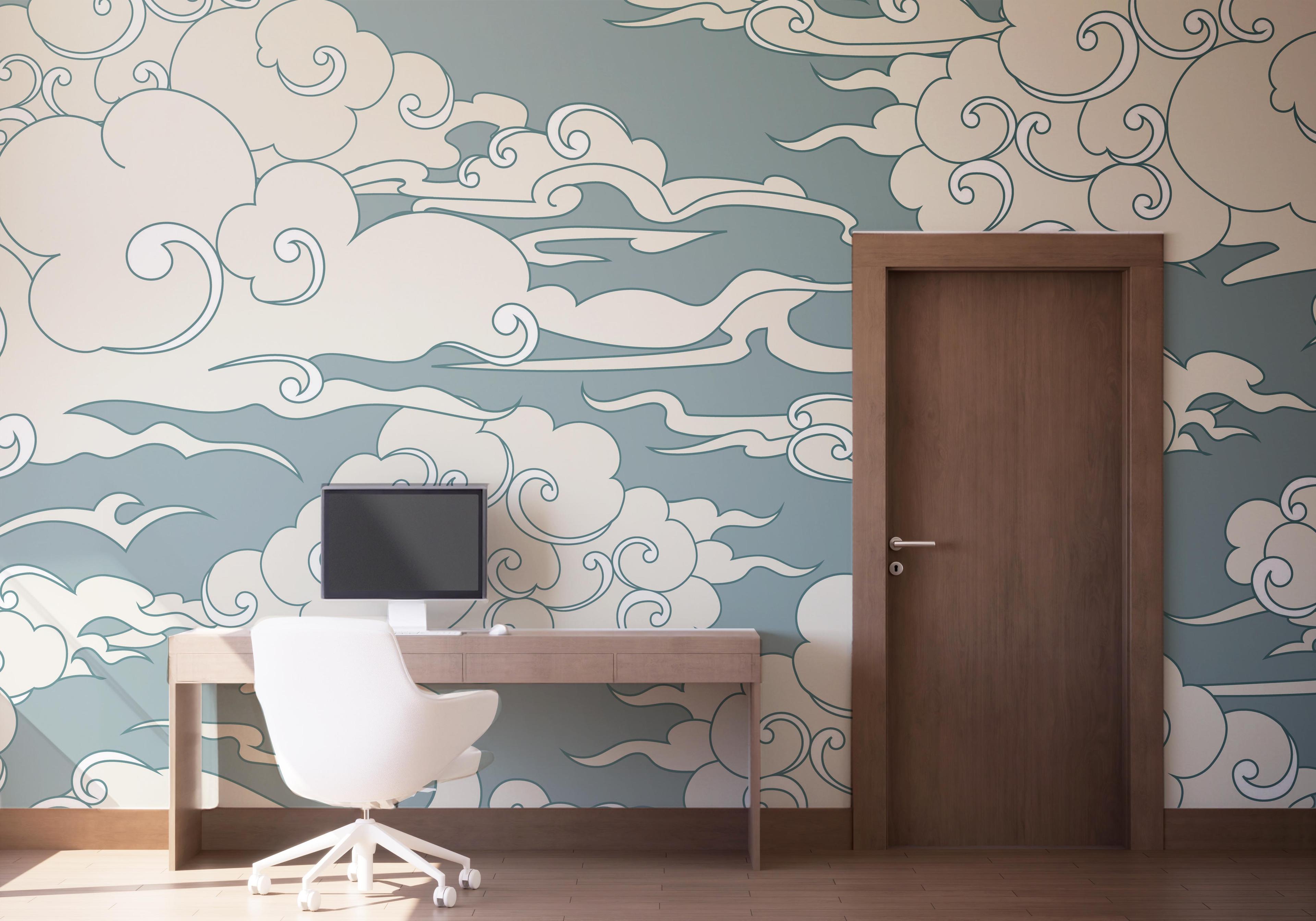 Fototapete Asiatic Clouds mockup 1