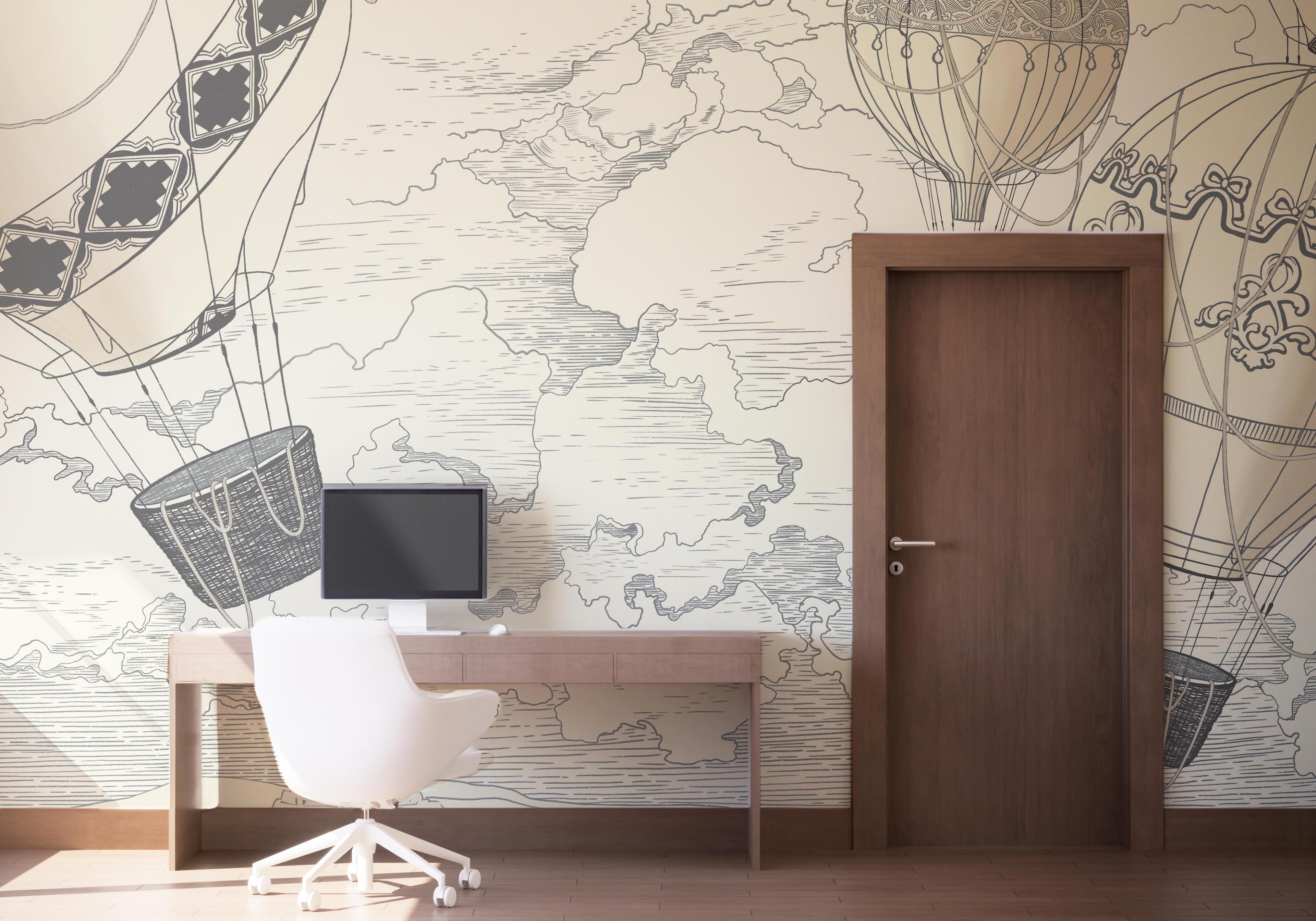 Fototapete Asiatic Drawing mockup 1