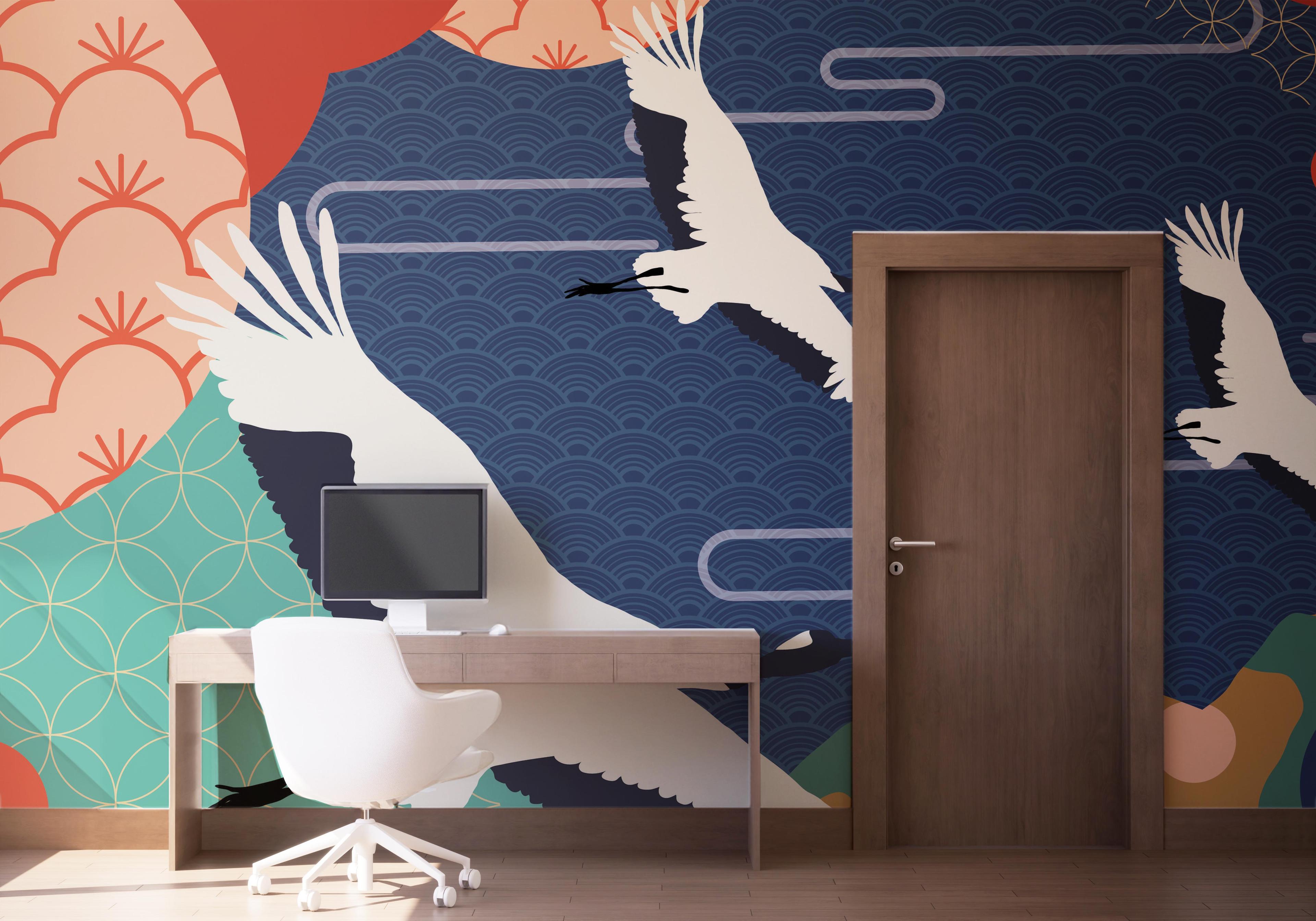 Fototapete Asiatic Oriental Background mockup 1