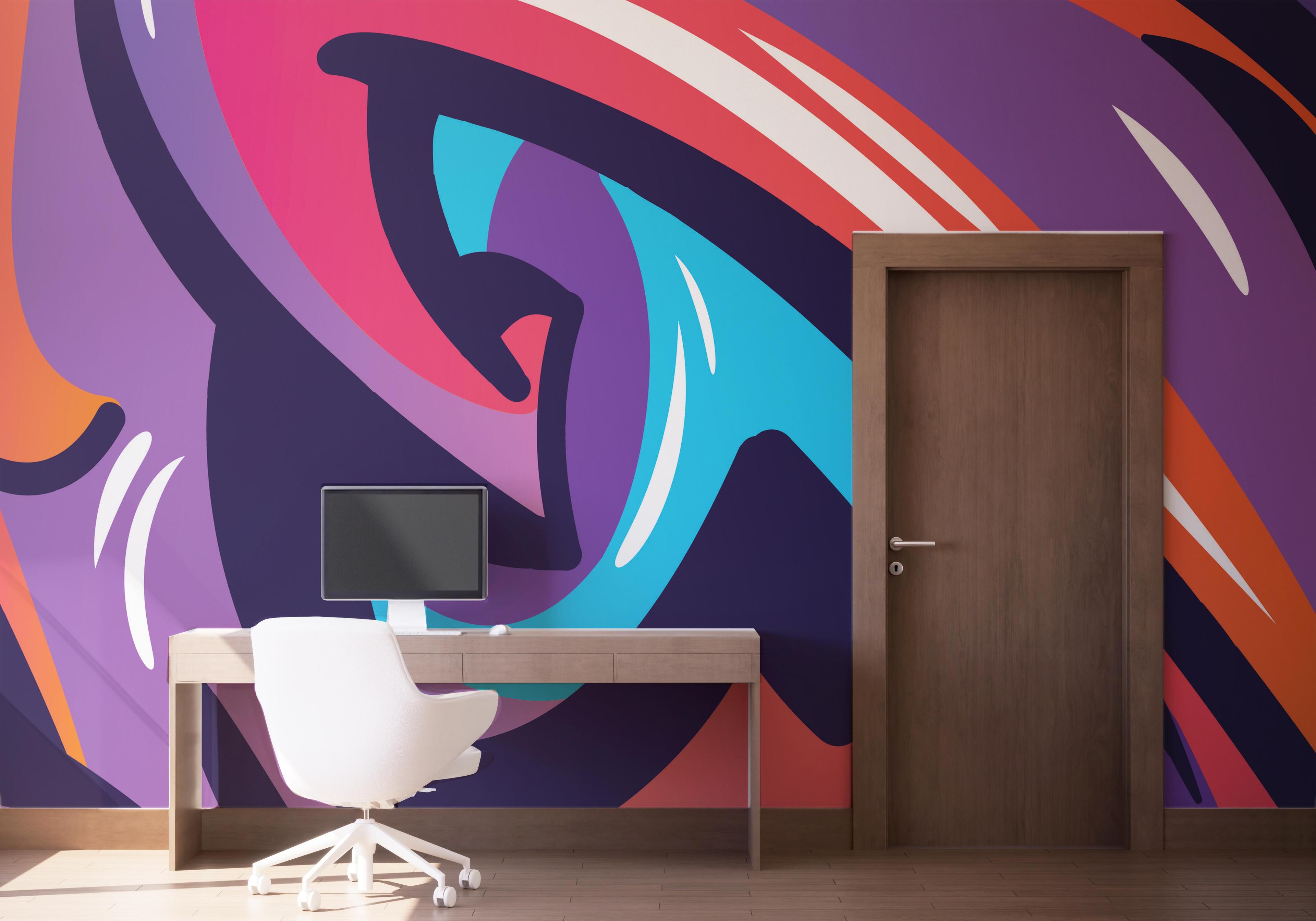 Fototapete Colorfull Graffiti mockup 1