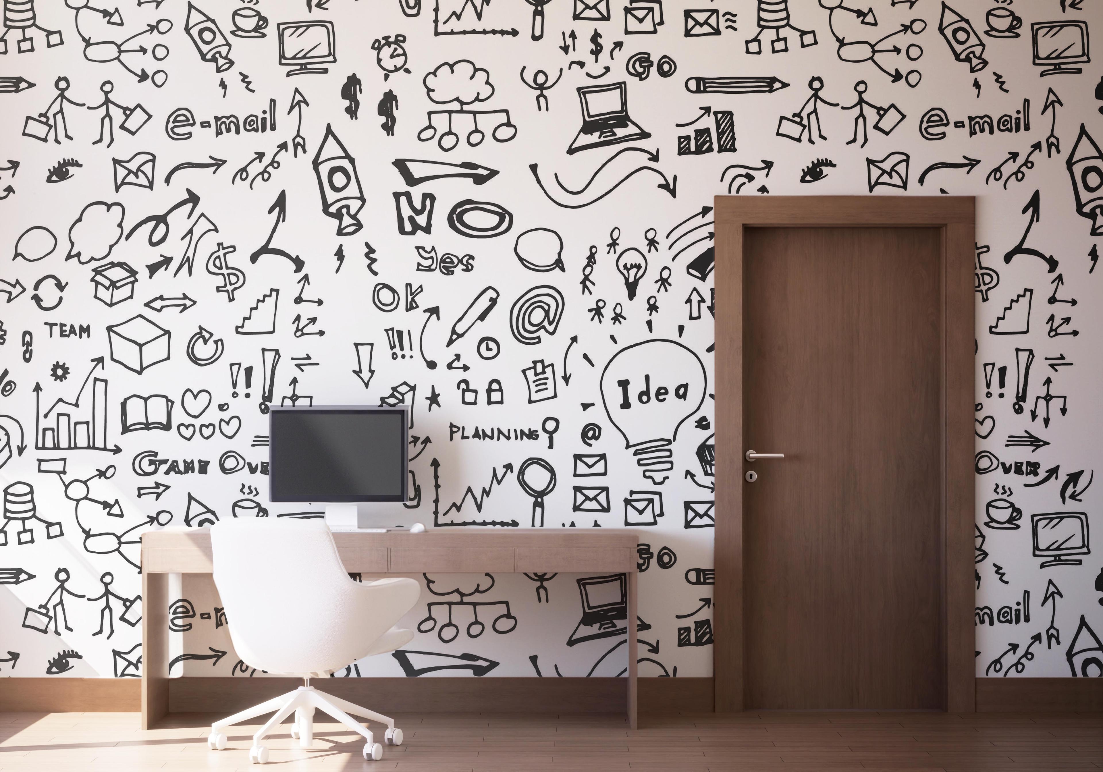 Fototapete Doodle Pattern mockup 1