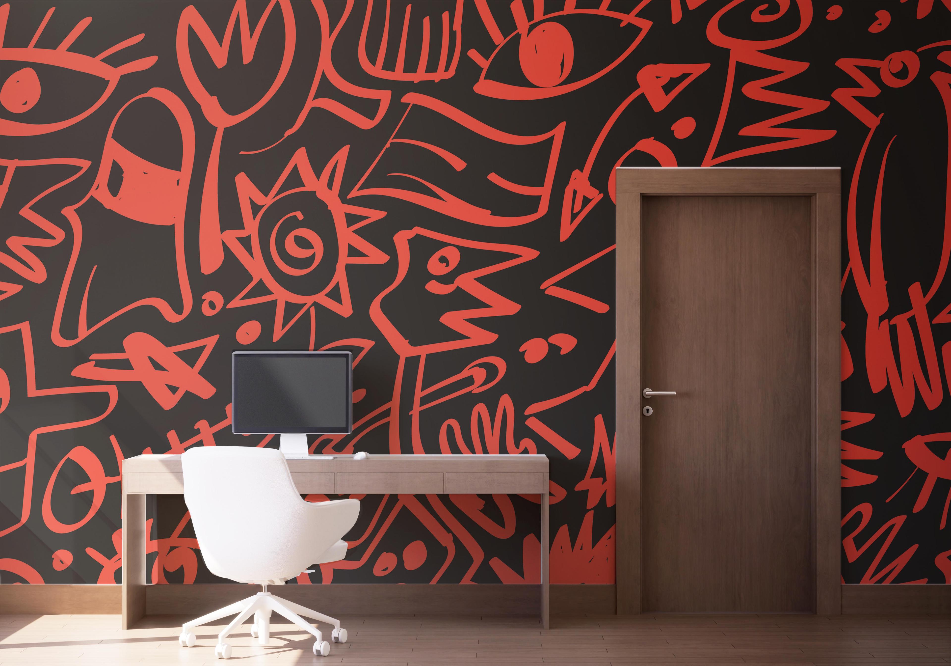 Fototapete Doodles Pattern mockup 1