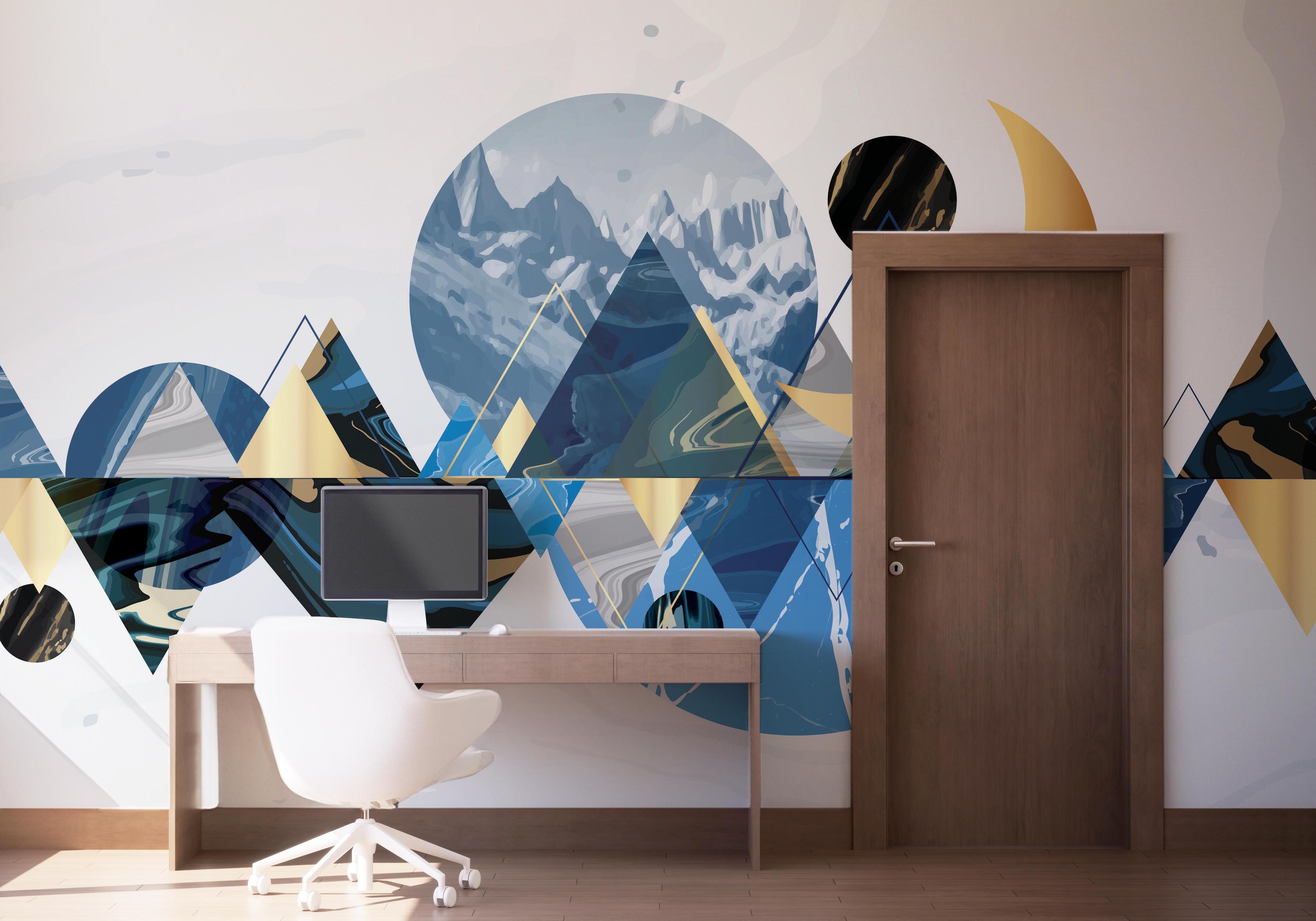 Fototapete Gold Geometric Pattern mockup 1