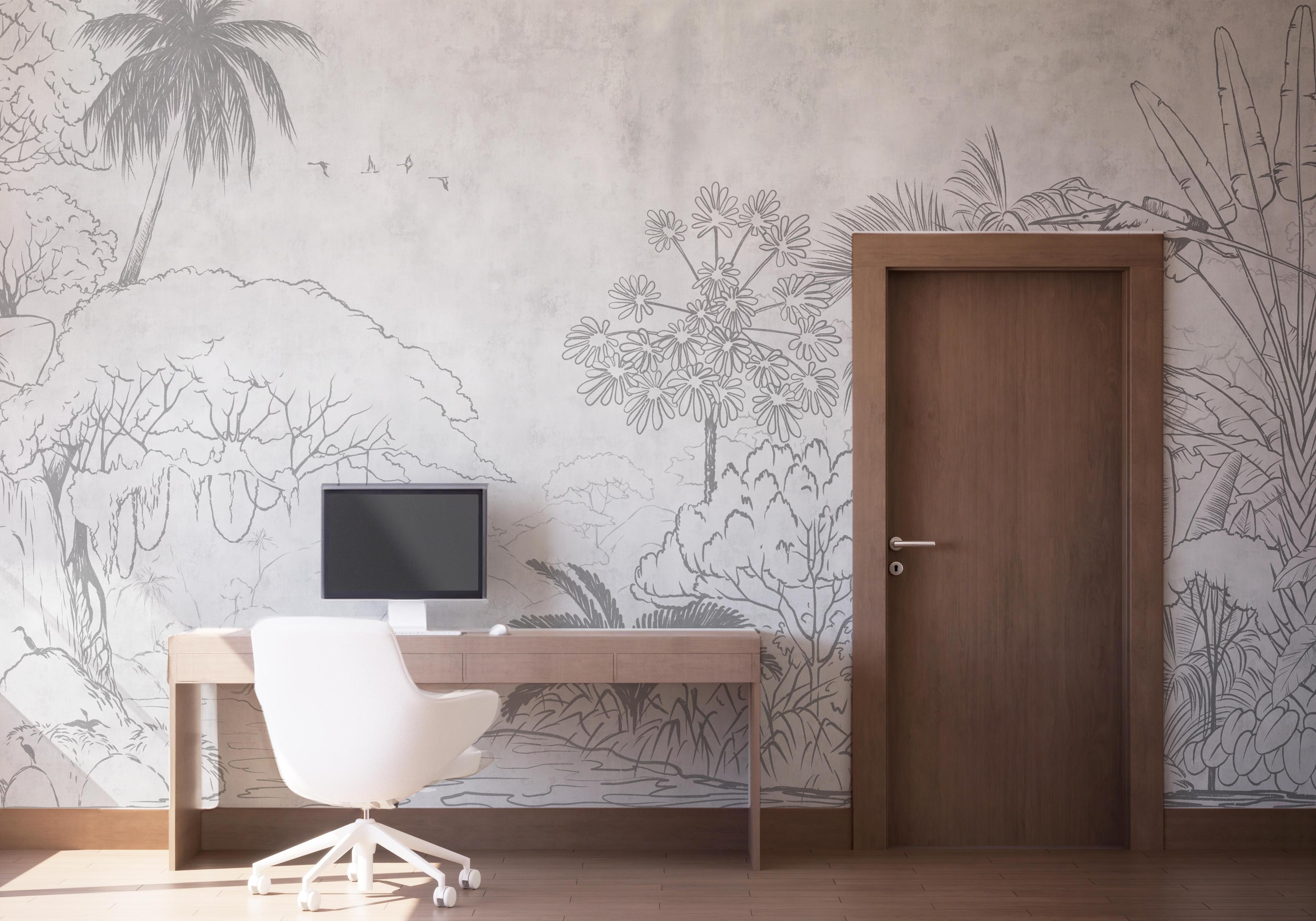 Fototapete Jungle Sketch mockup 1