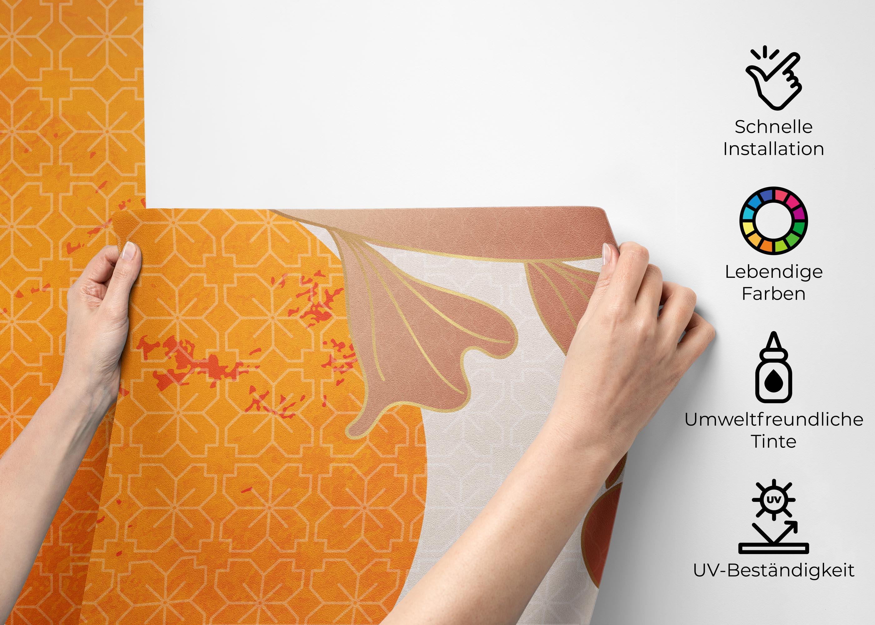 Fototapete Asiatic Fish And Waves mockup 2