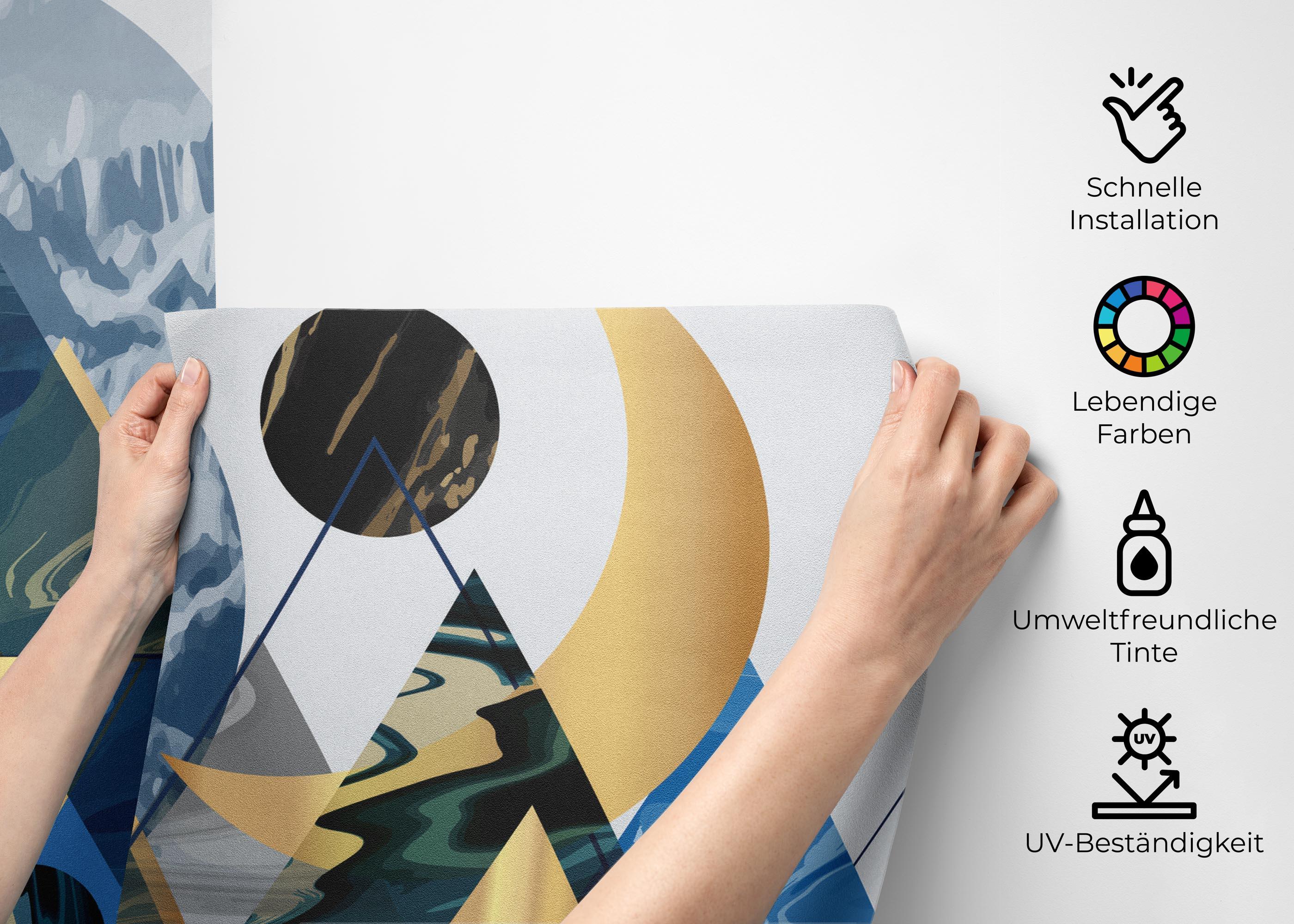 Fototapete Gold Geometric Pattern mockup 2